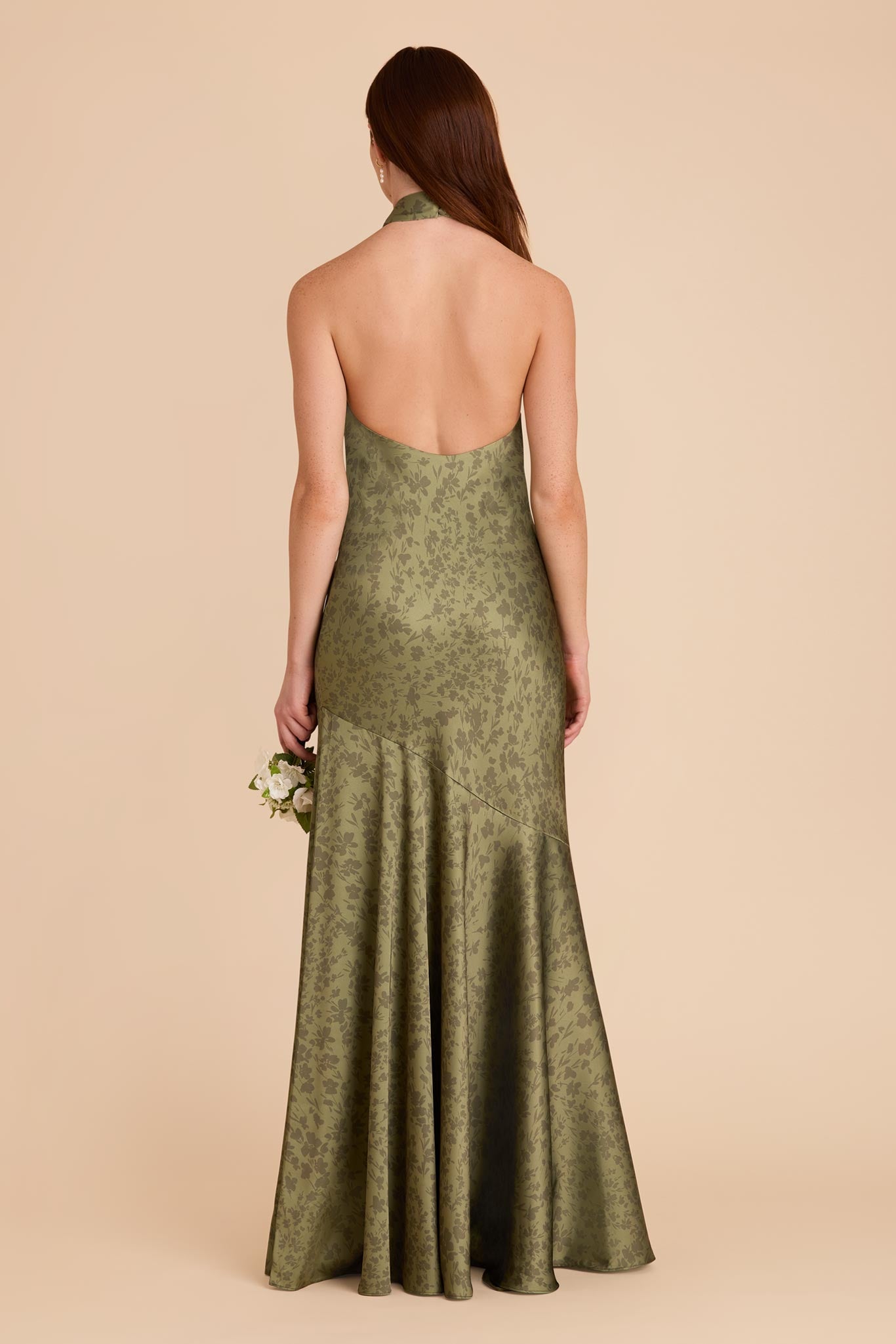 Matte Satin Halter Dress - Dreamy Floral | Stephanie