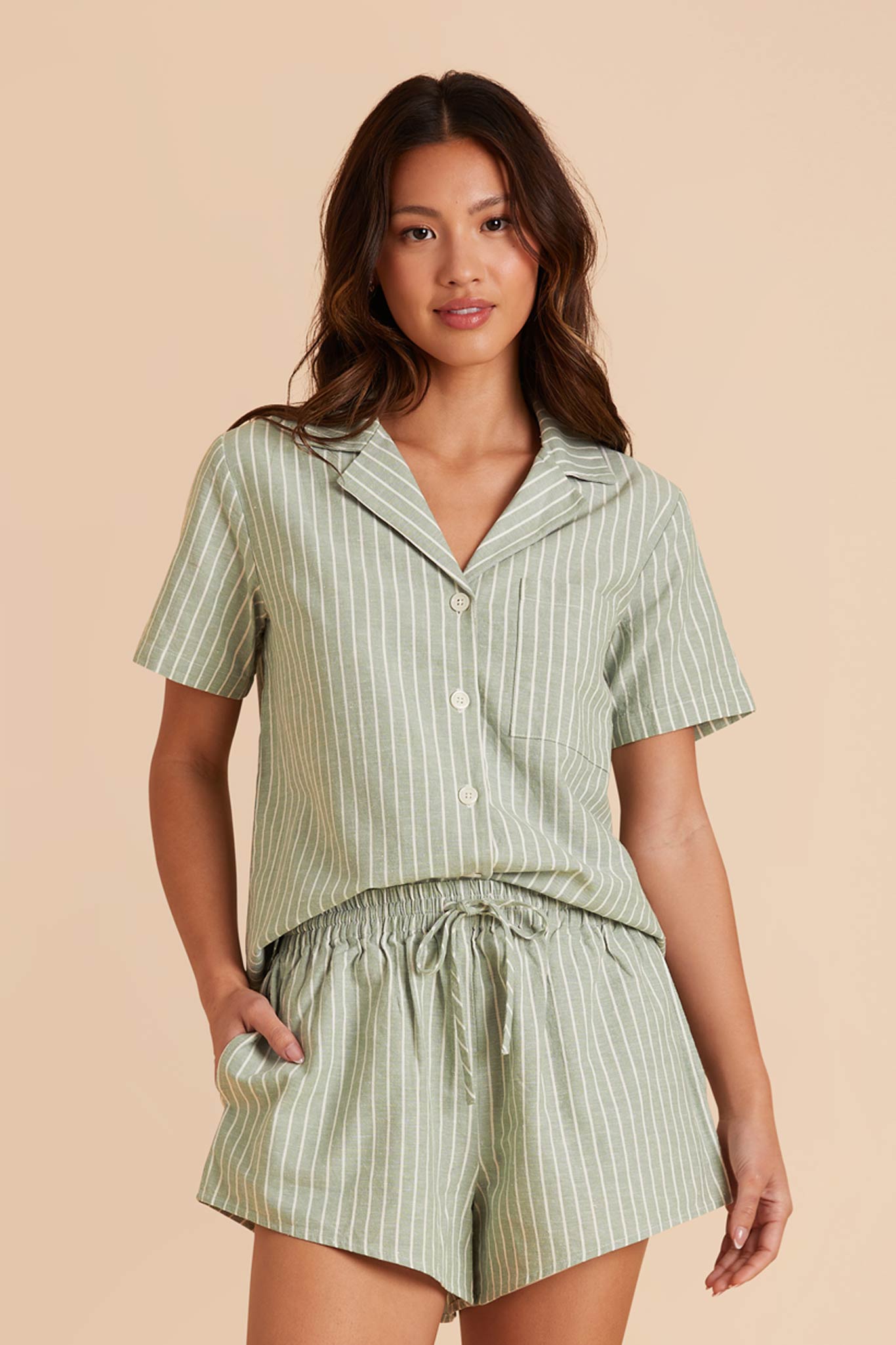 Striped Cotton-Linen Pajama Set for Summer | Atticus