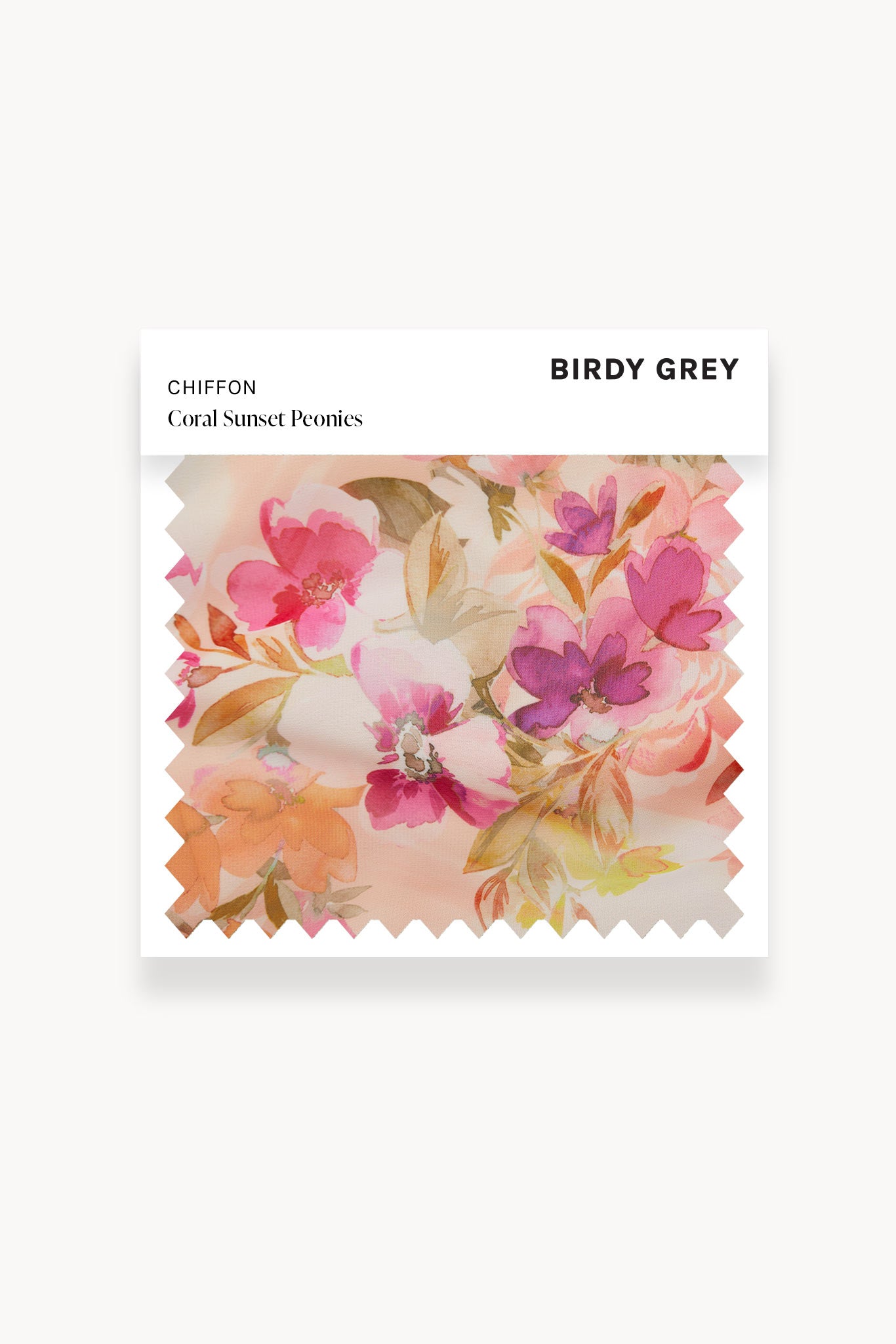 Chiffon Scarf in Coral Sunset Peonies | Swatch