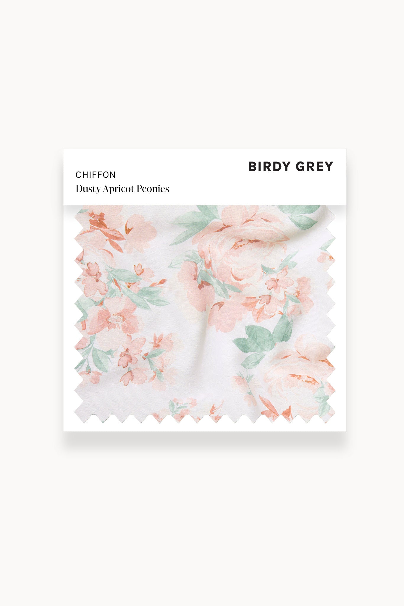 Chiffon Fabric Swatch in Dusty Apricot Peonies | Swatch