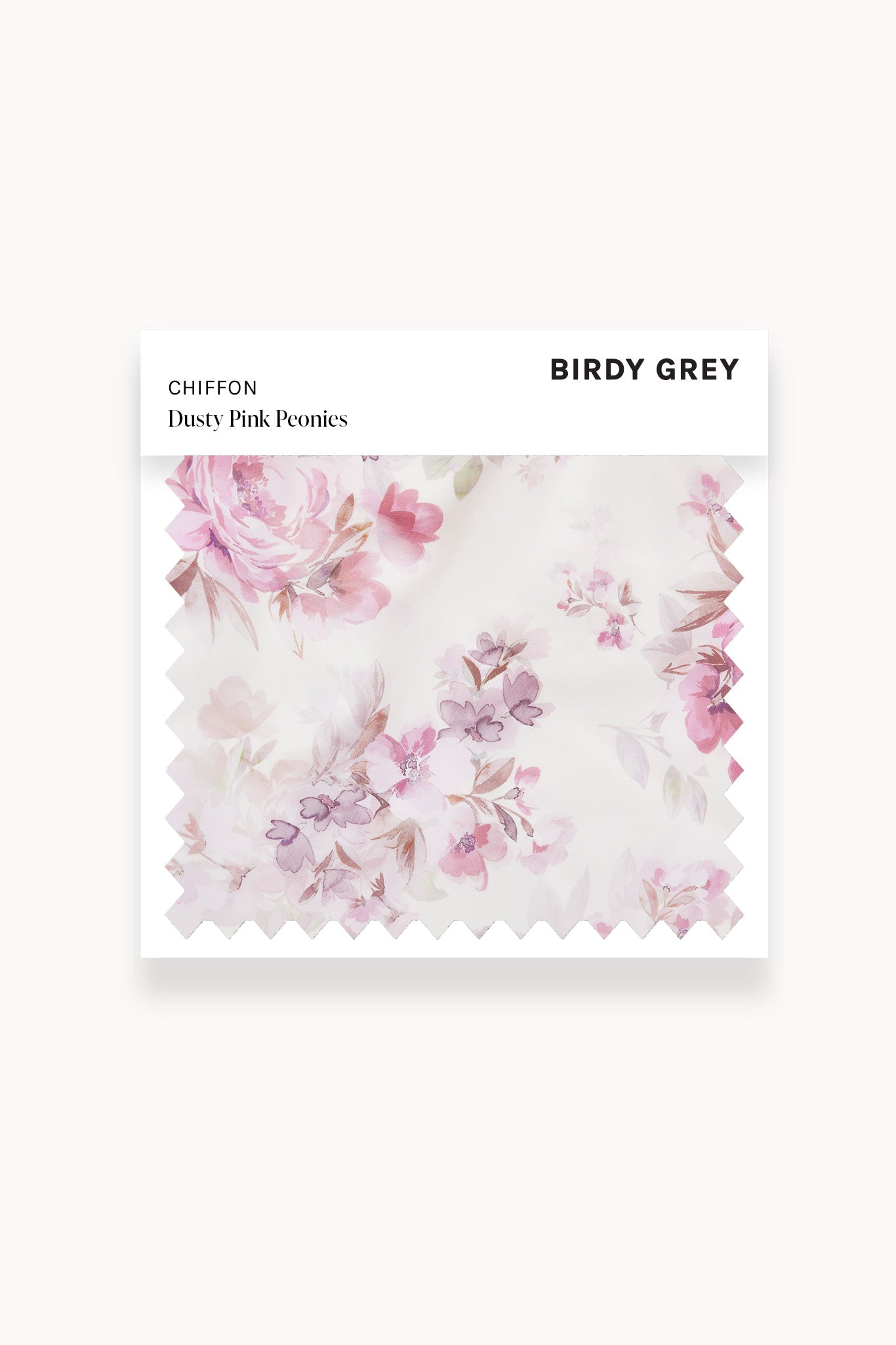 Dusty Pink Peonies Chiffon Fabric Swatch | Swatch