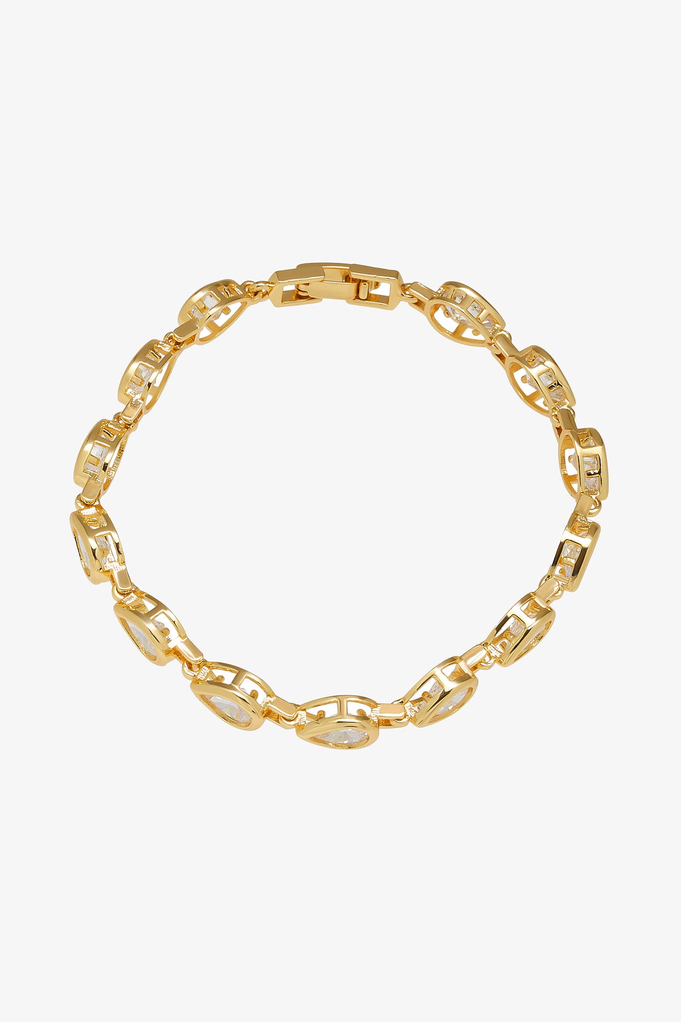 Gold Teardrop Link Bracelet for Brides & Bridesmaids | Timeless Jewelry
