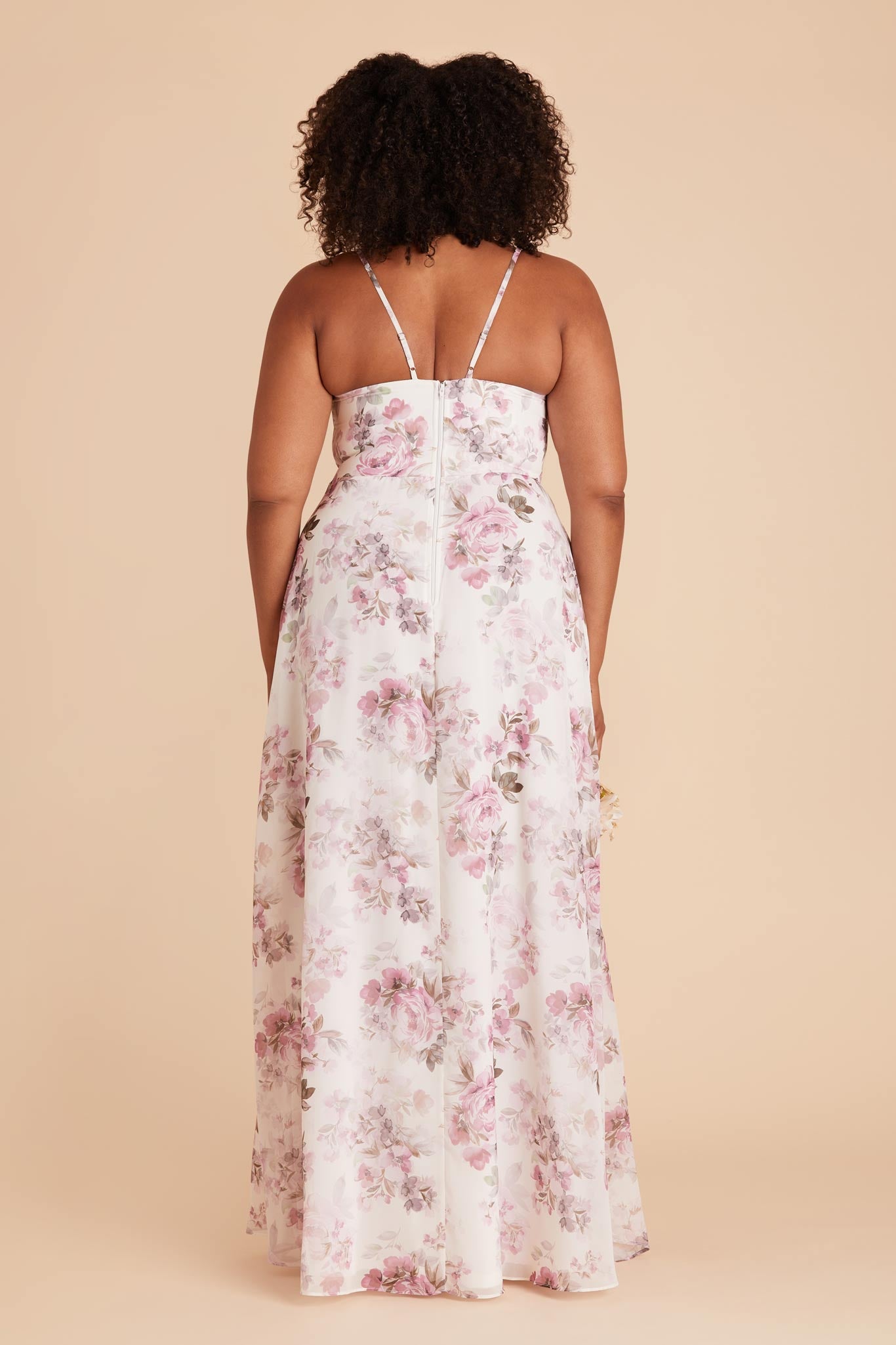 Chiffon Bridesmaid Dress with Ruffle Slit | Theresa