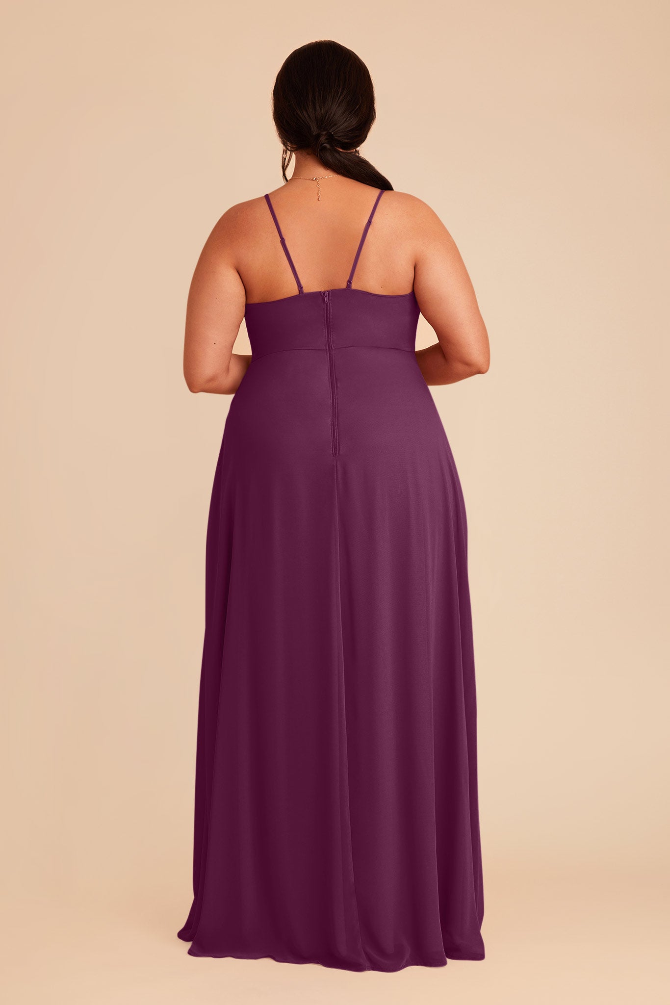 Chiffon Bridesmaid Dress with Ruffle Slit | Theresa Fig