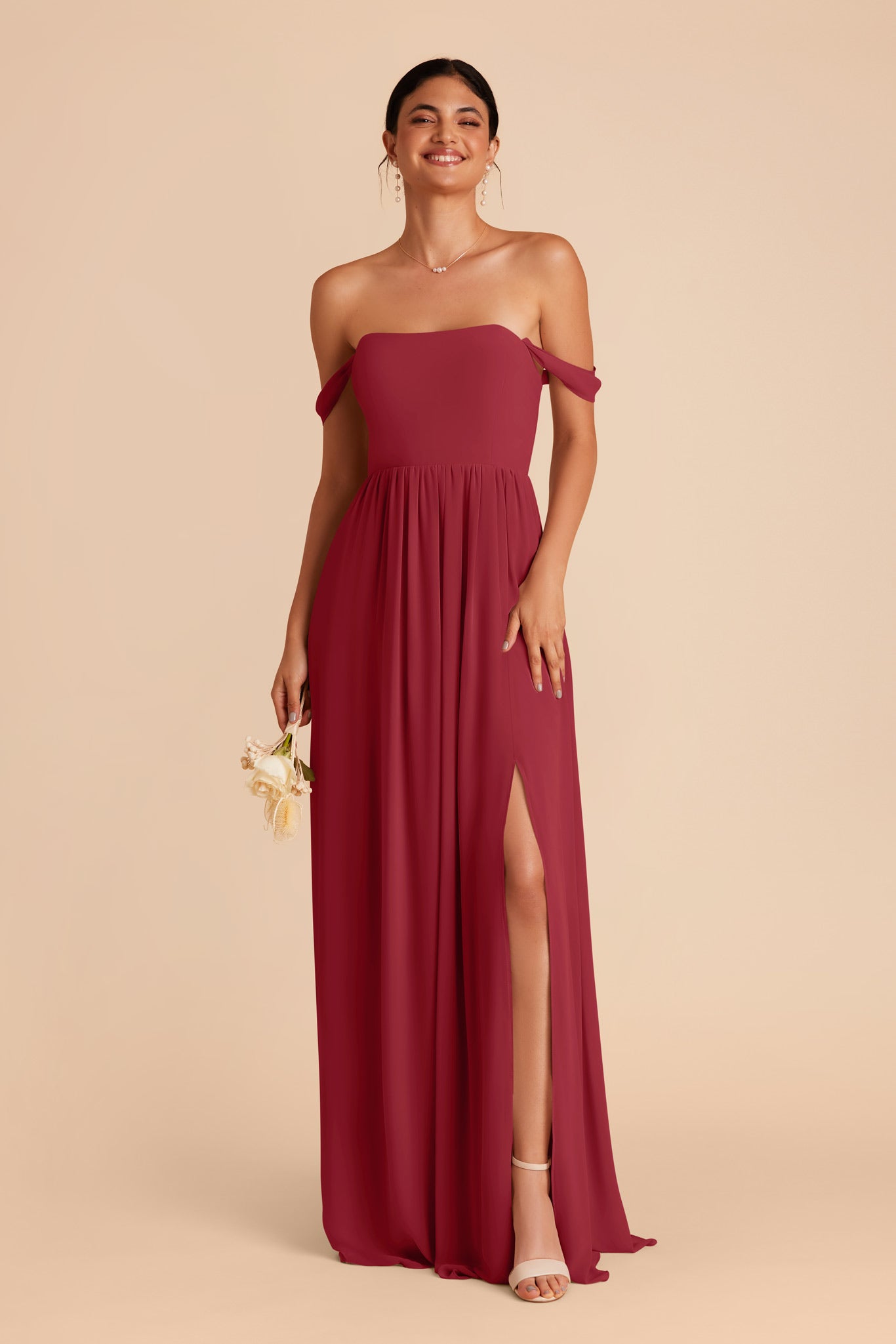 Convertible Dress in Burgundy - 3-Way Wear | August