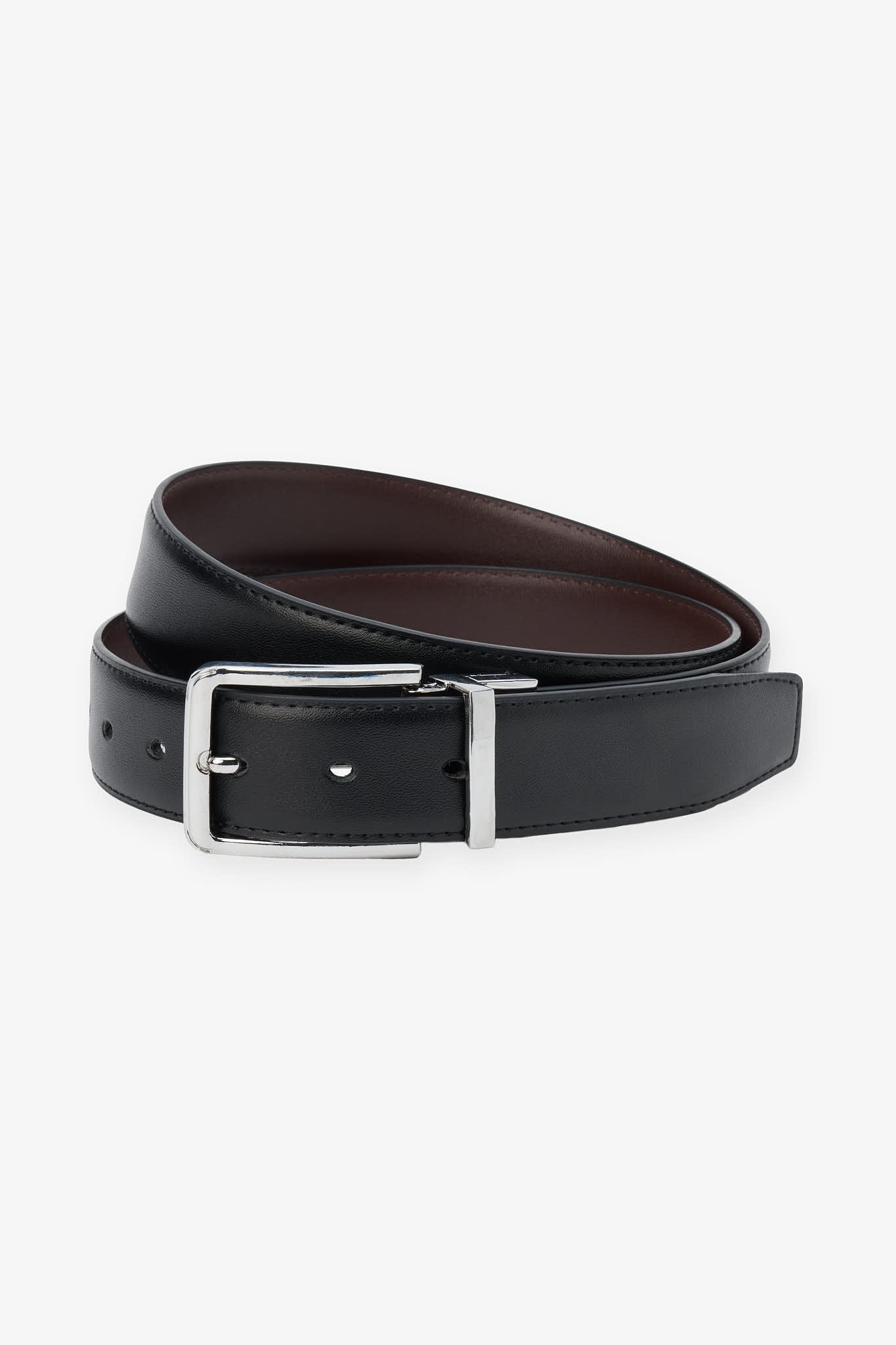 Reversible Leather Belt for Men - Black & Dark Brown | Tim