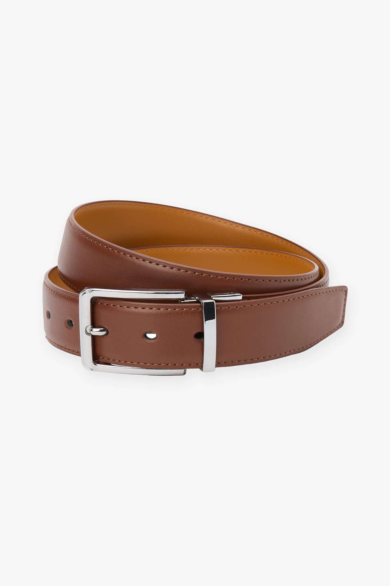 Reversible Leather Belt for Men - Medium Brown/Tan | Tim