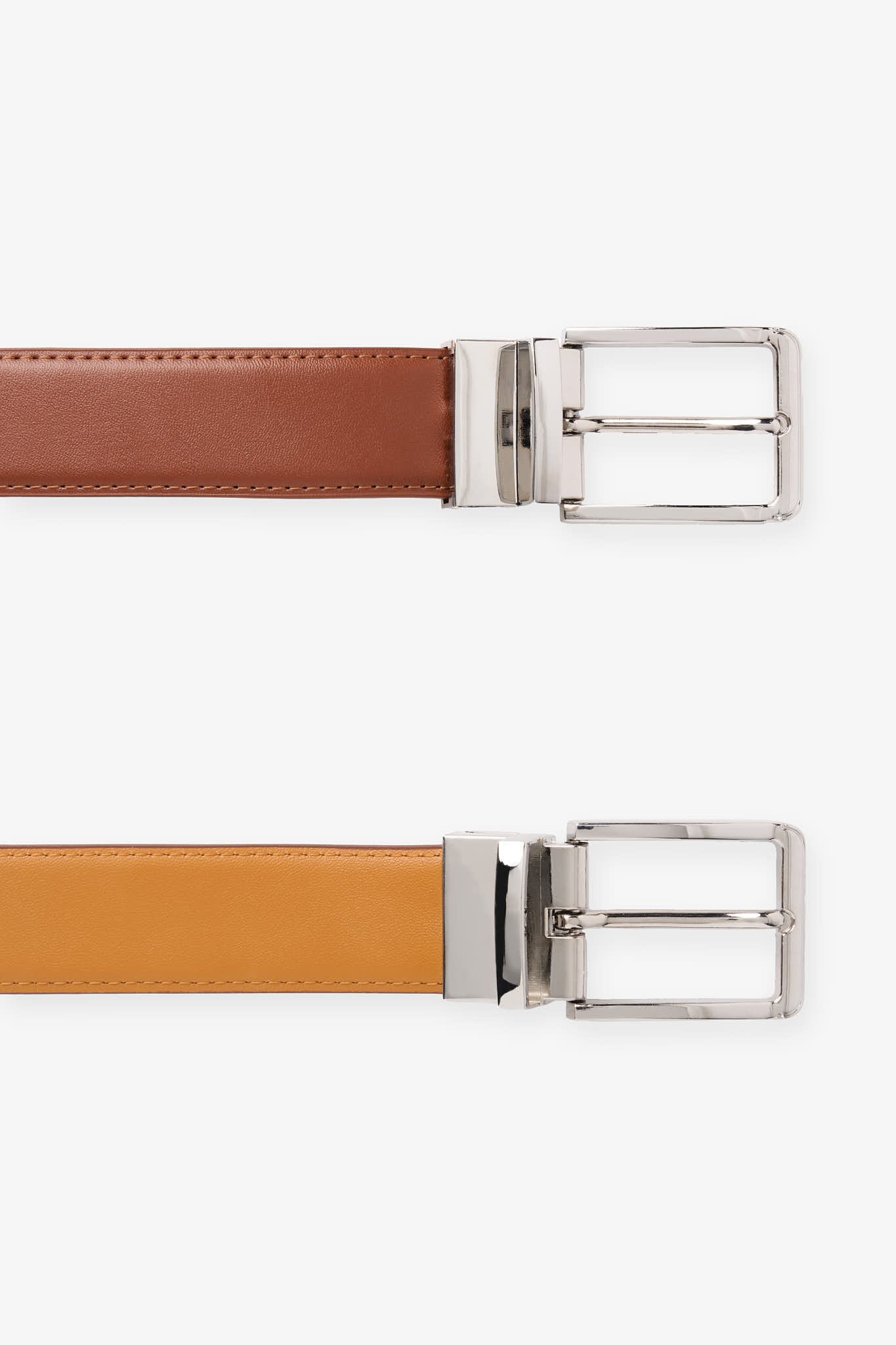Reversible Leather Belt for Men - Medium Brown/Tan | Tim
