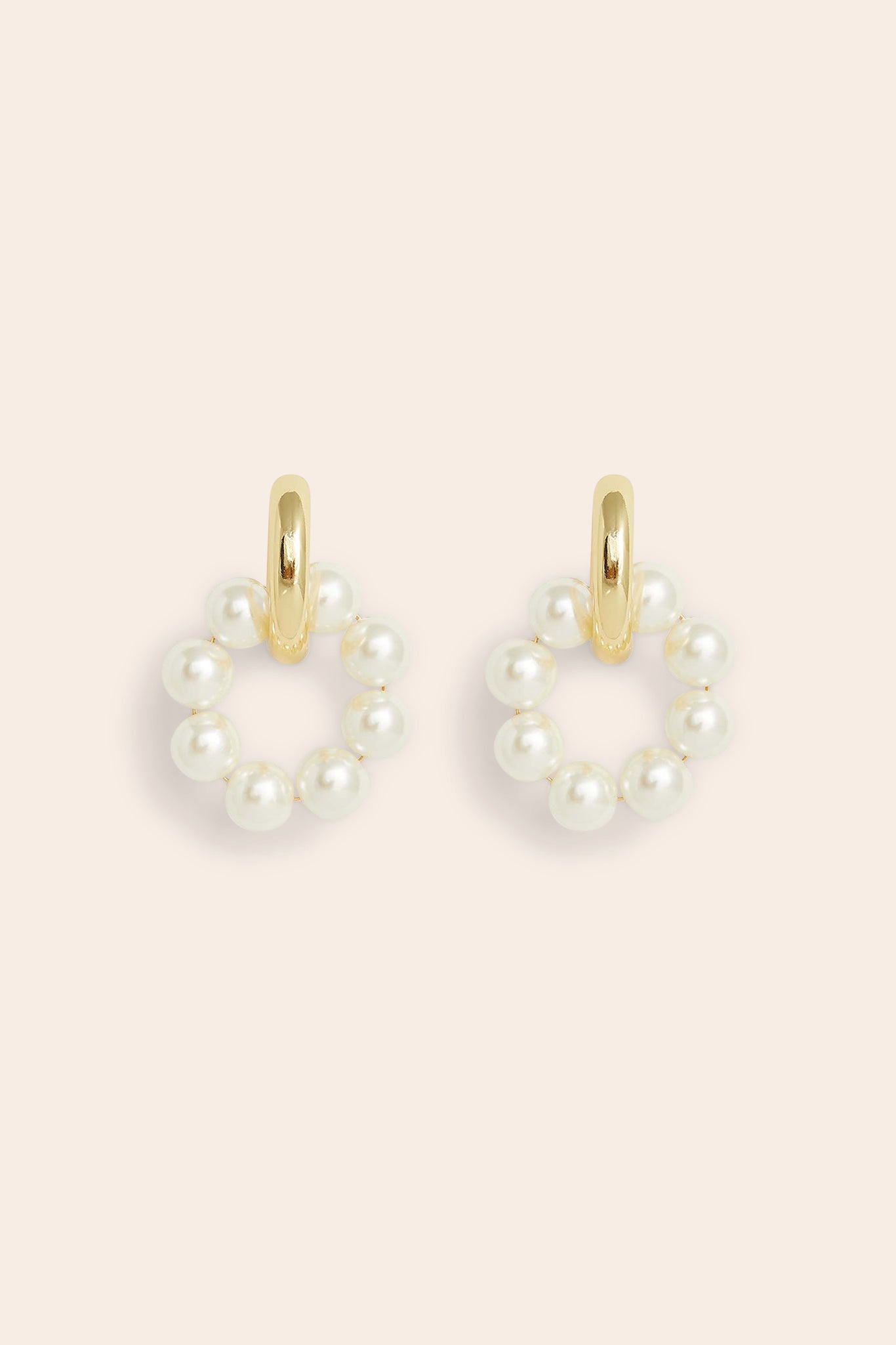 Gold Pearl Hoop Earrings | Tyson Hoops by Petit Moments