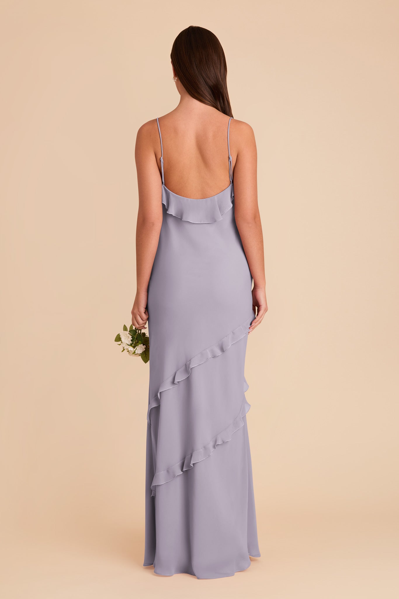 Chiffon Ruffled Dress for Women | Valentina in Dusty Lilac