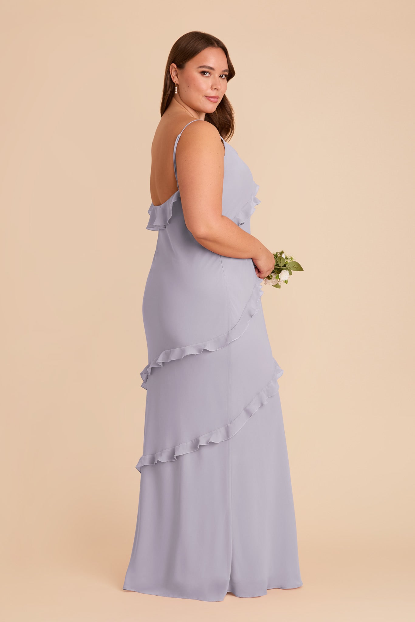 Chiffon Ruffled Dress for Women | Valentina in Dusty Lilac