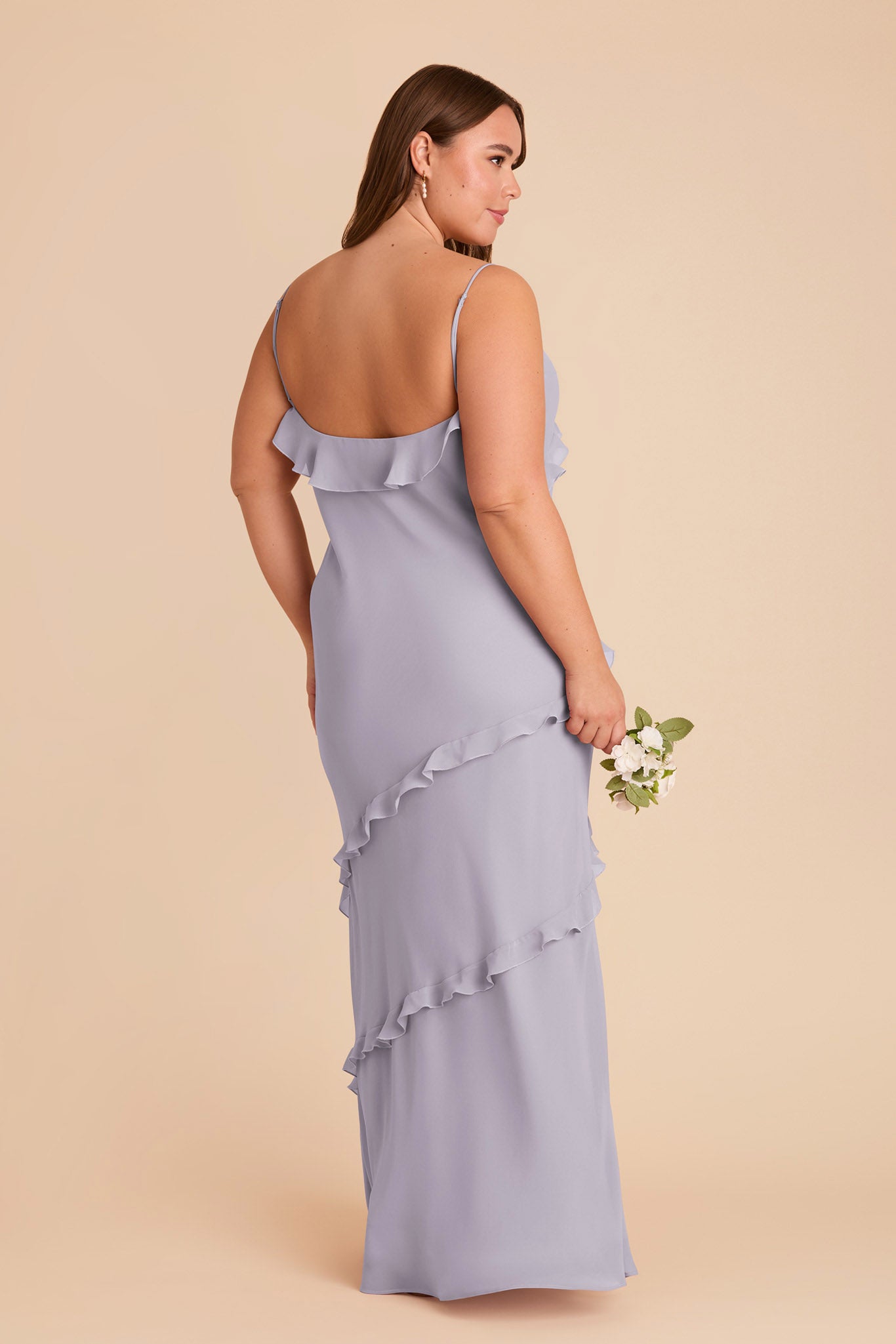 Chiffon Ruffled Dress for Women | Valentina in Dusty Lilac