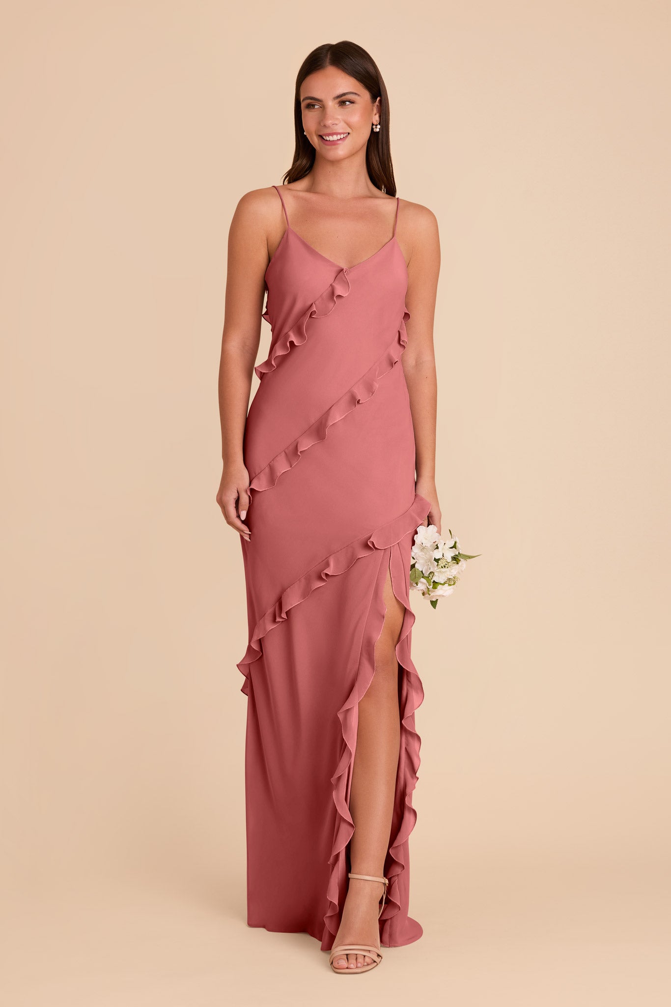 Flirty Ruffled Chiffon Dress for Women | Valentina Mulberry