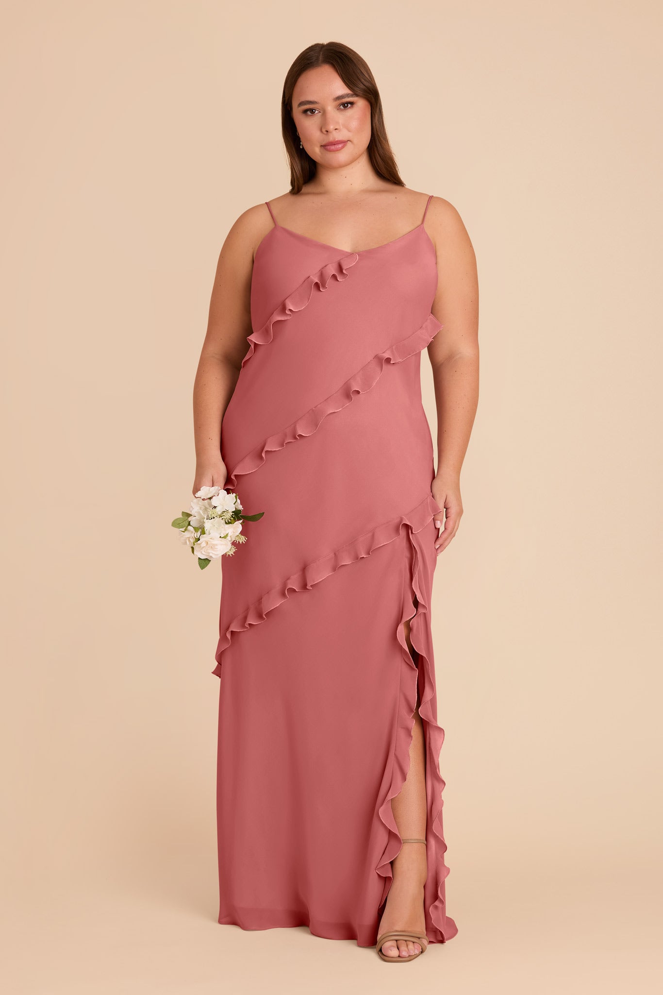 Flirty Ruffled Chiffon Dress for Women | Valentina Mulberry