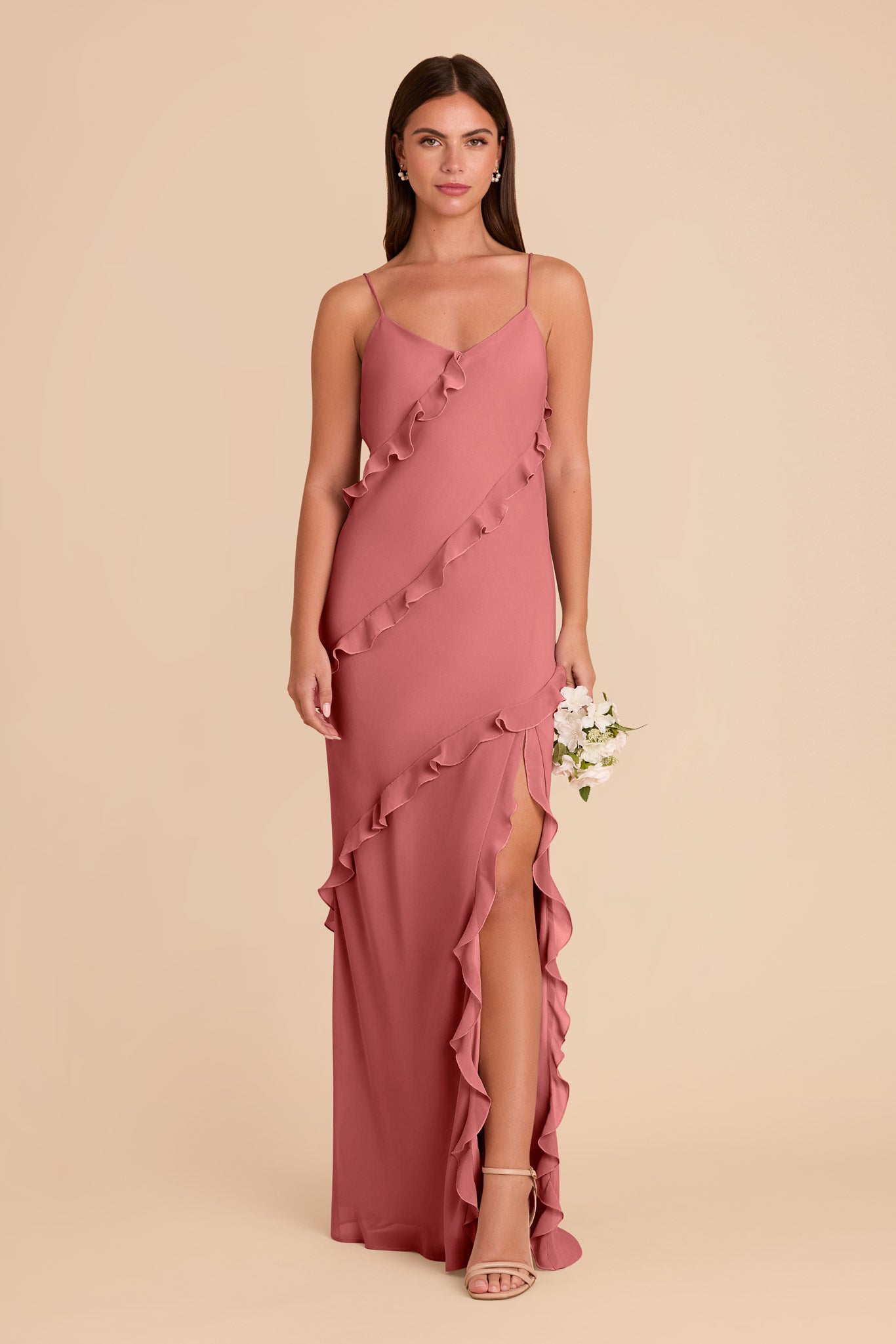 Flirty Ruffled Chiffon Dress for Women | Valentina Mulberry