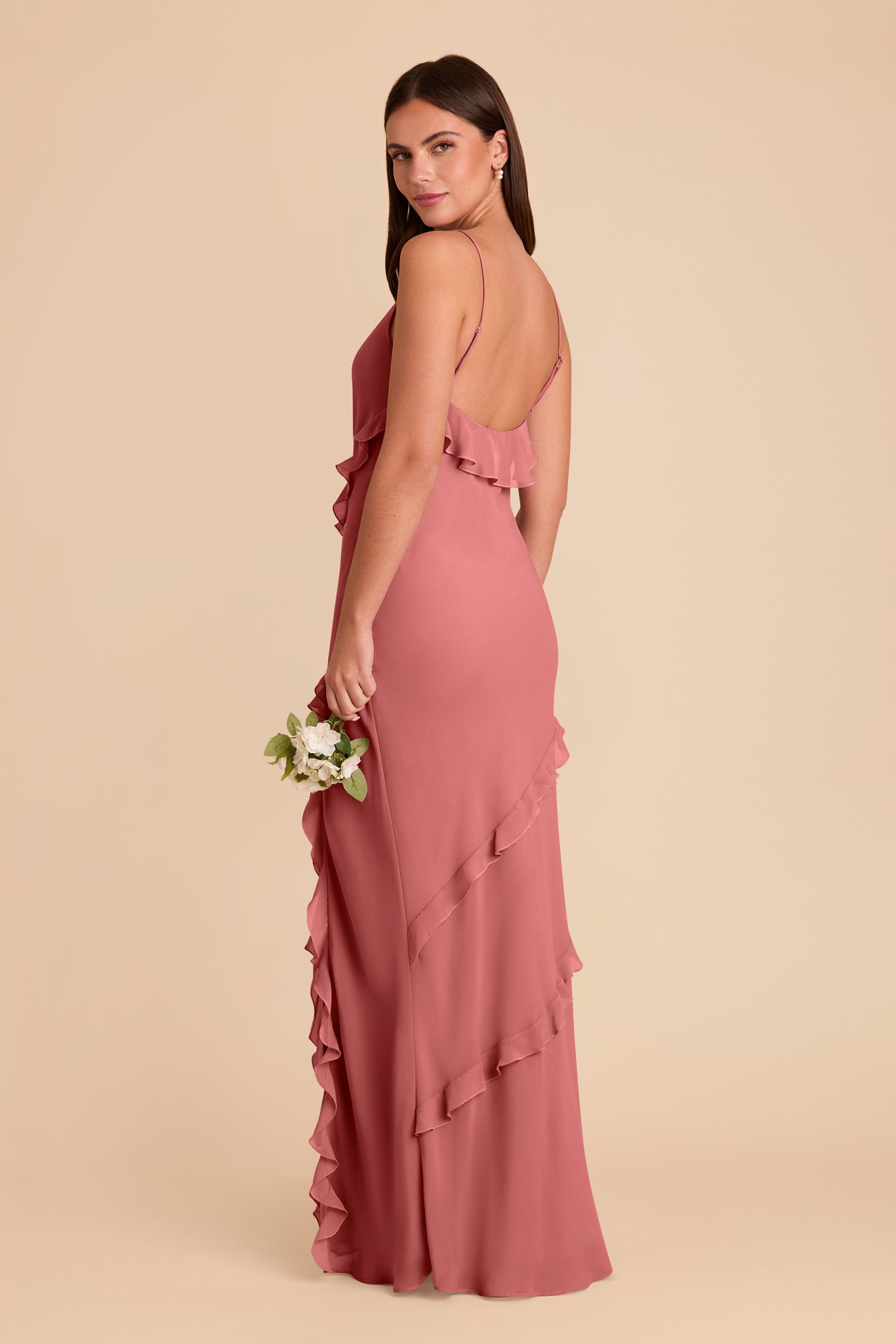 Flirty Ruffled Chiffon Dress for Women | Valentina Mulberry