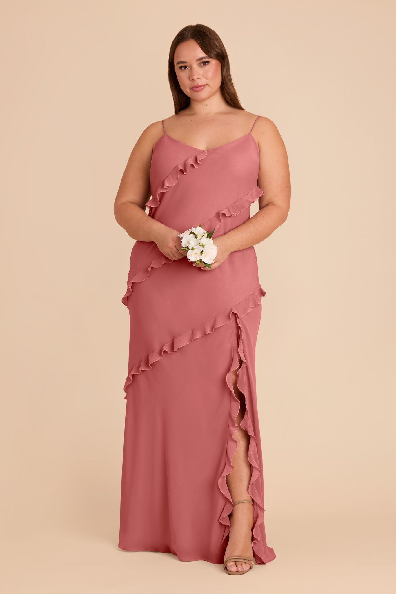 Flirty Ruffled Chiffon Dress for Women | Valentina Mulberry