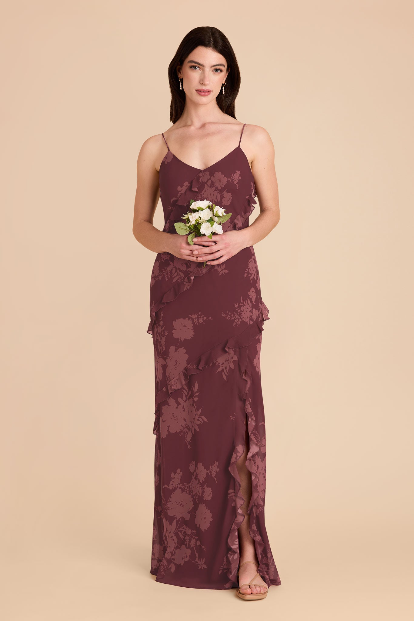 Flirty Chiffon Dress with Ruffles | Valentina Whimsical Blooms