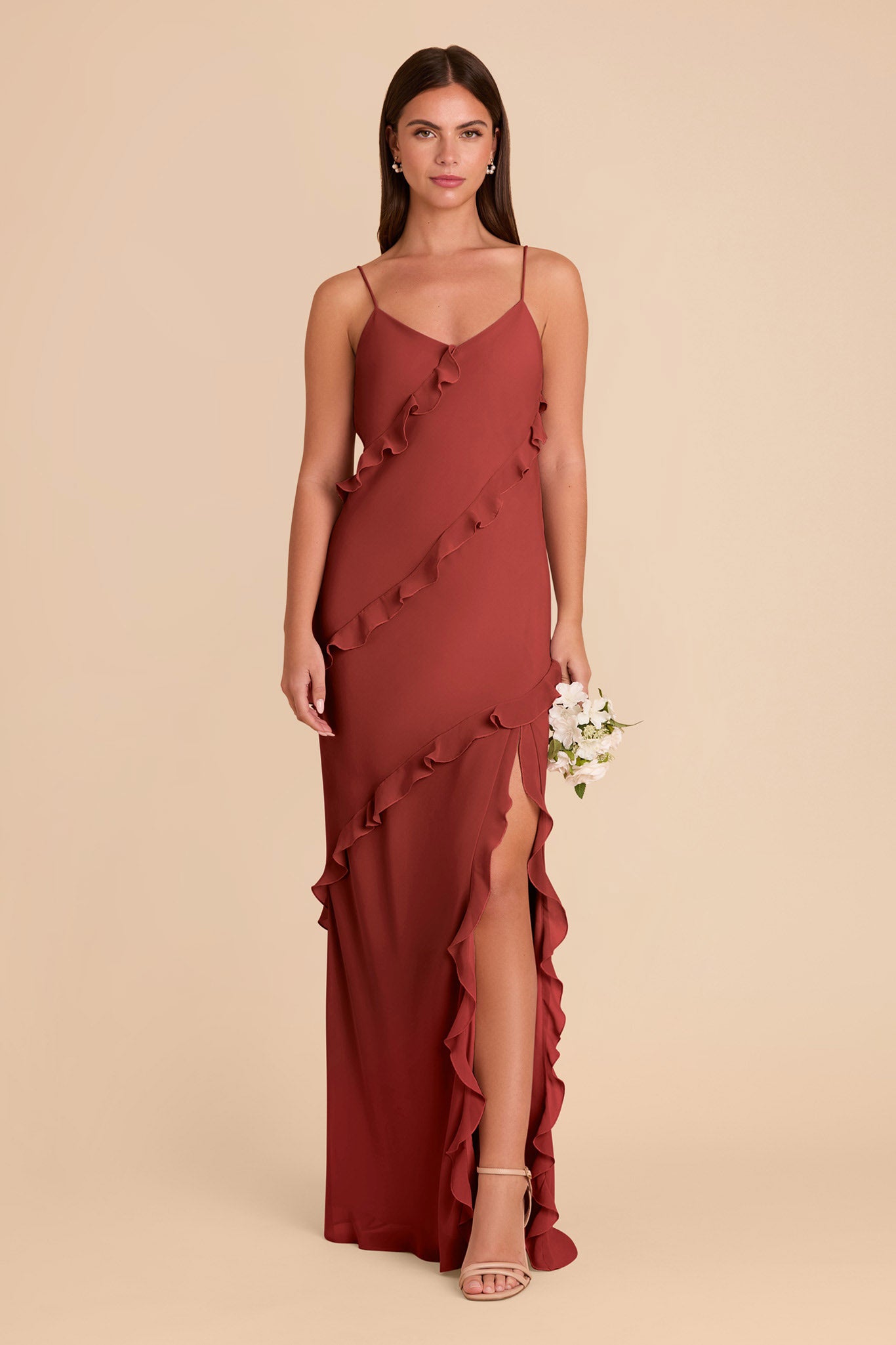 Flirty Ruffled Chiffon Dress for Women | Valentina