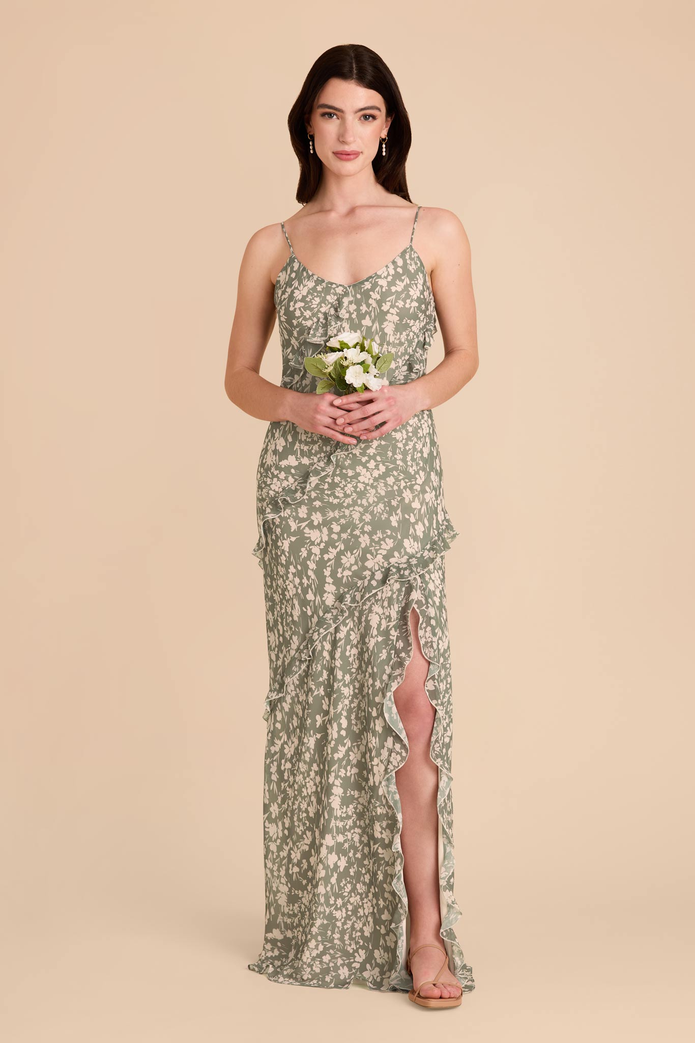 Flirty Ruffled Chiffon Dress | Valentina Floral