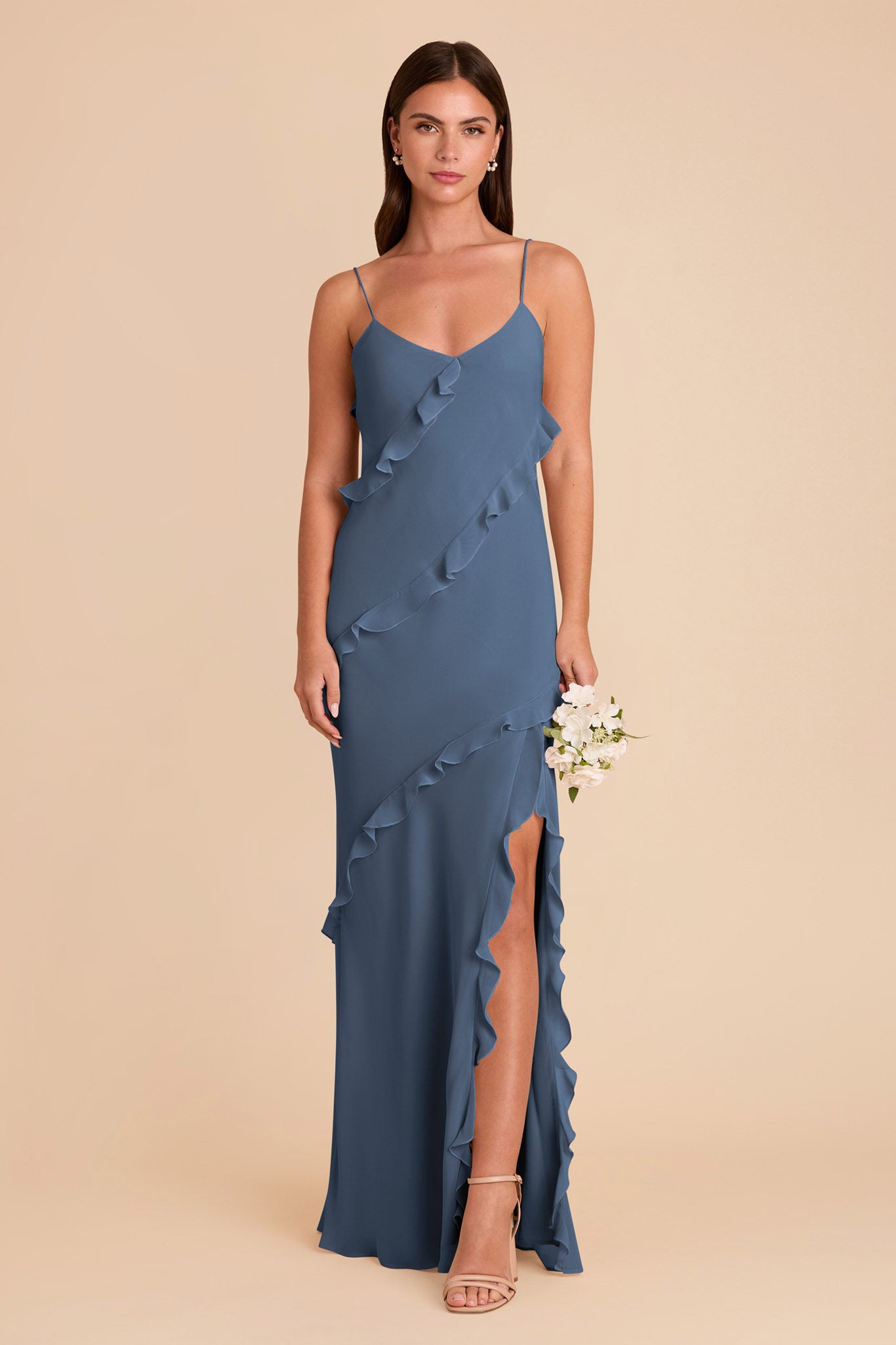 Flirty Chiffon Dress with Ruffles | Valentina Twilight