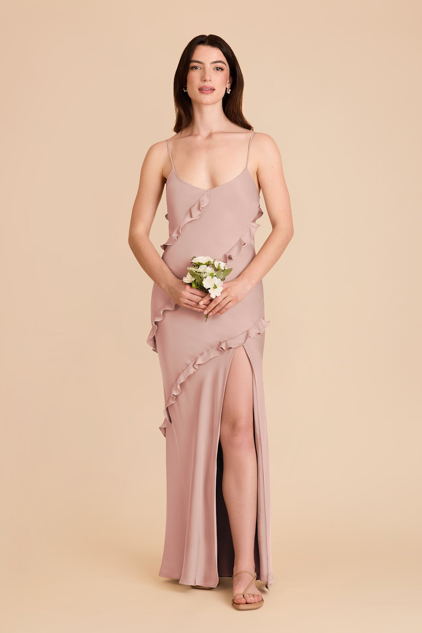 Matte Satin Dress with Ruffles | Valentina English Rose