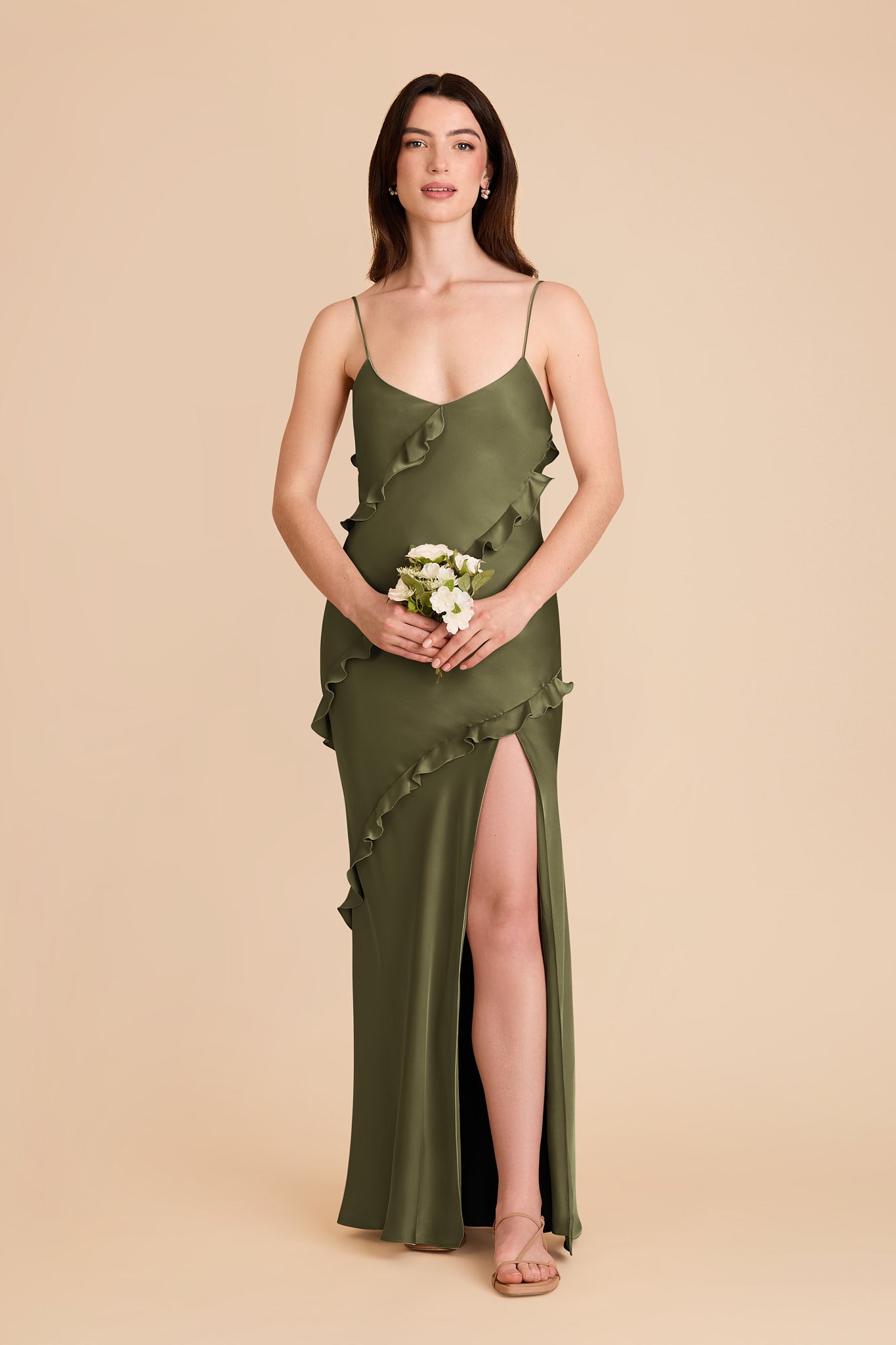 Matte Satin Dress with Ruffles | Valentina by Martini