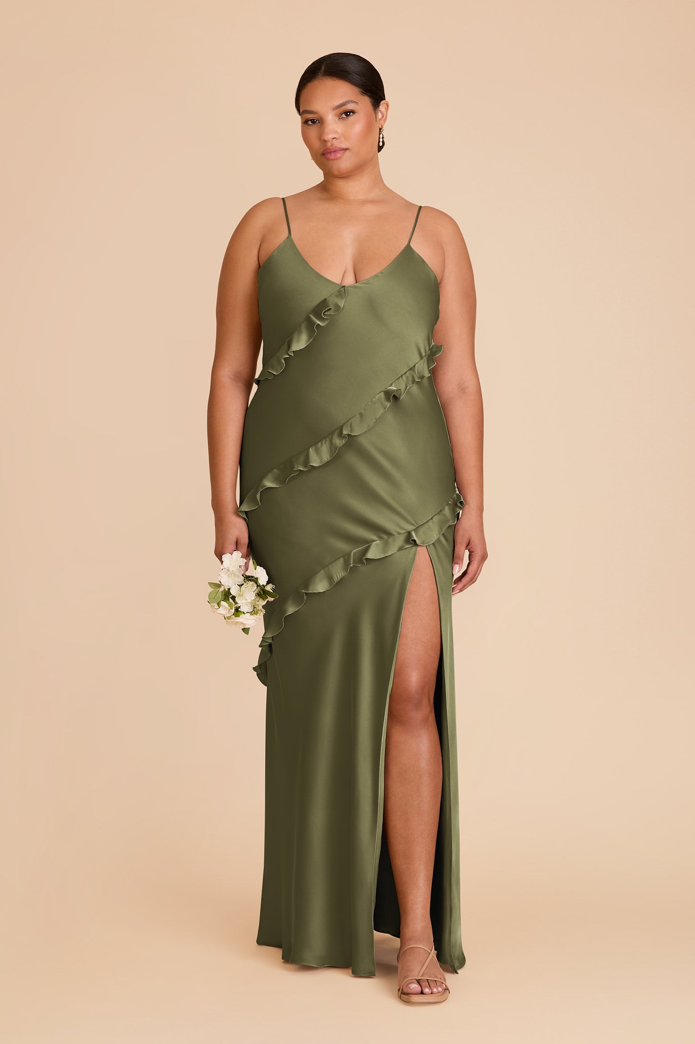 Matte Satin Dress with Ruffles | Valentina by Martini