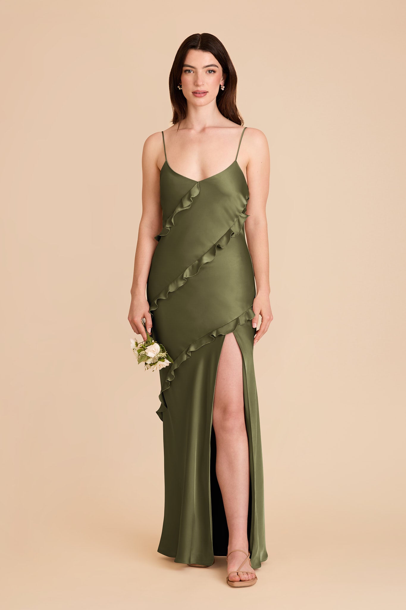 Matte Satin Dress with Ruffles | Valentina by Martini
