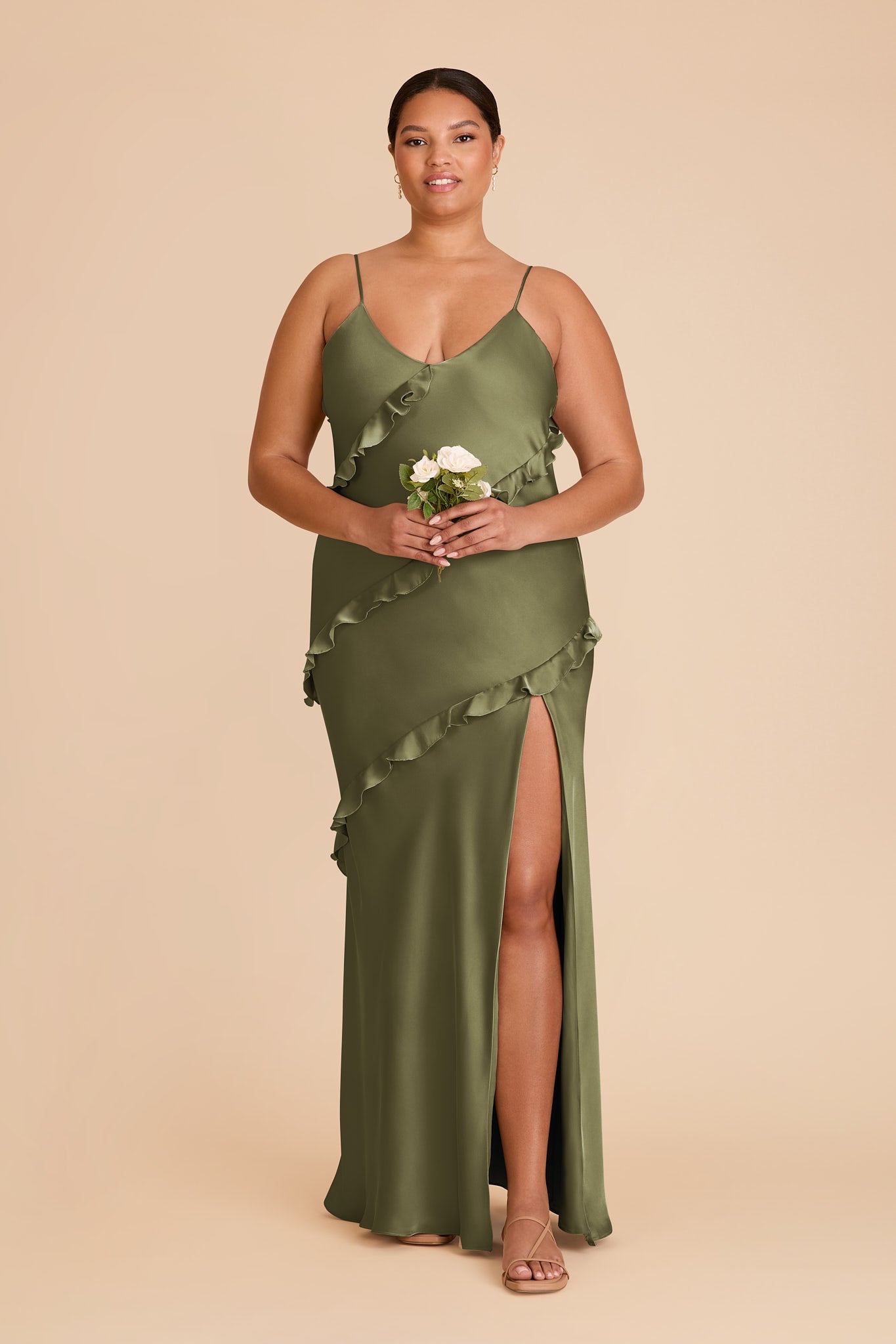Matte Satin Dress with Ruffles | Valentina by Martini
