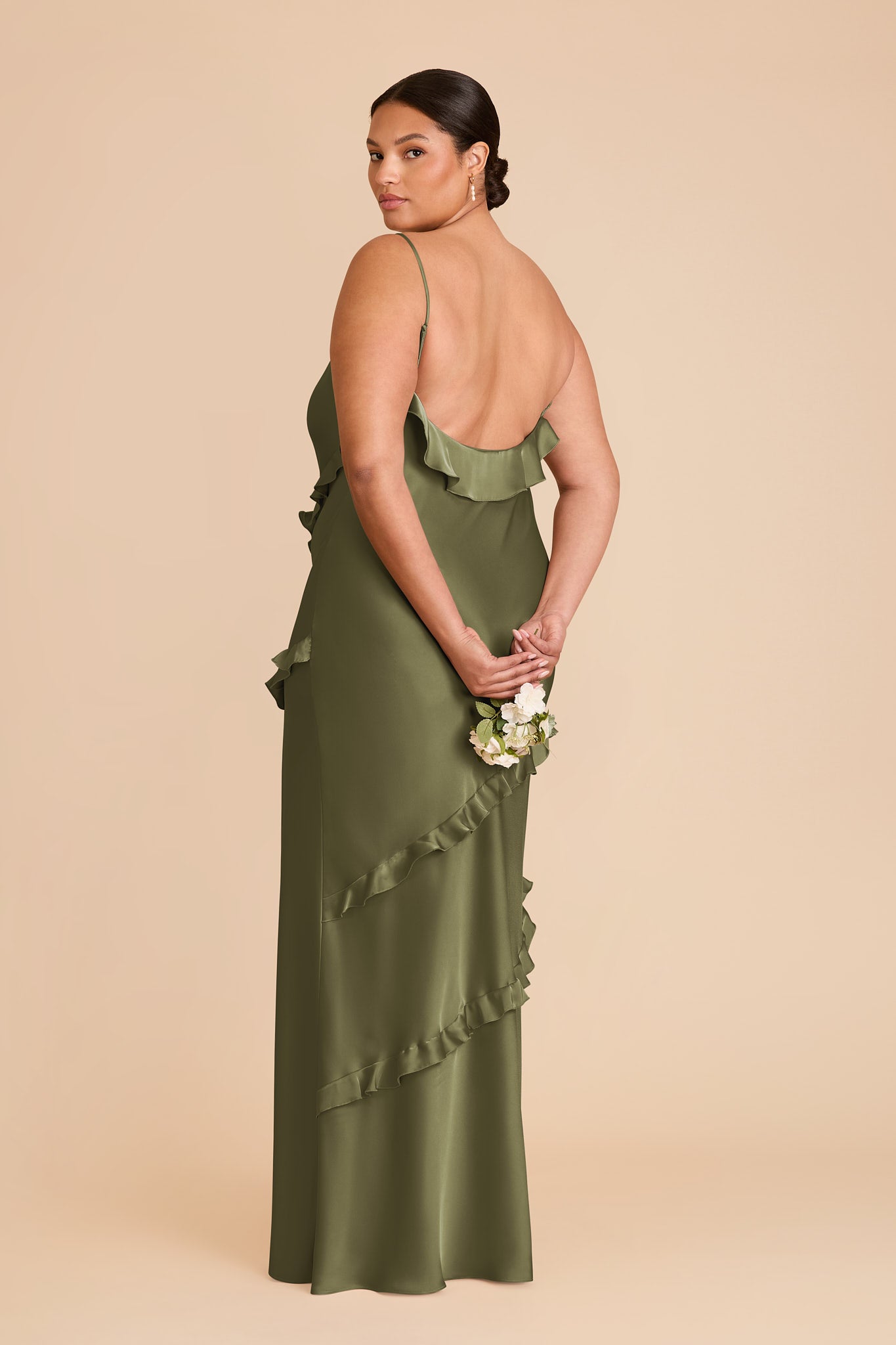 Matte Satin Dress with Ruffles | Valentina by Martini