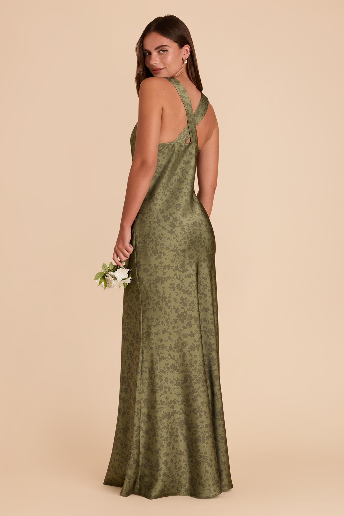 Matte Satin Dress with V-Neck & A-Line Skirt | Veronica