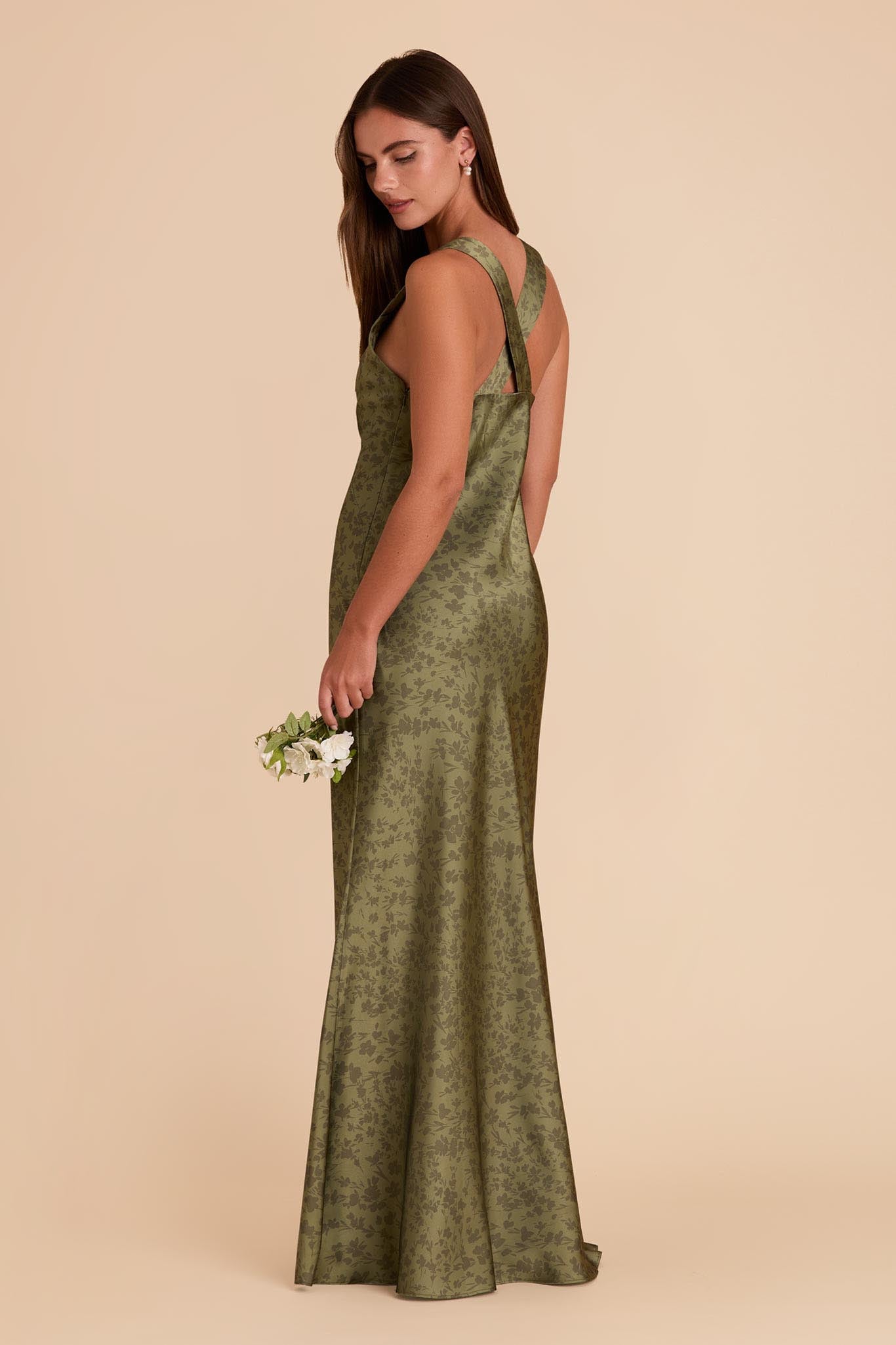 Matte Satin Dress with V-Neck & A-Line Skirt | Veronica