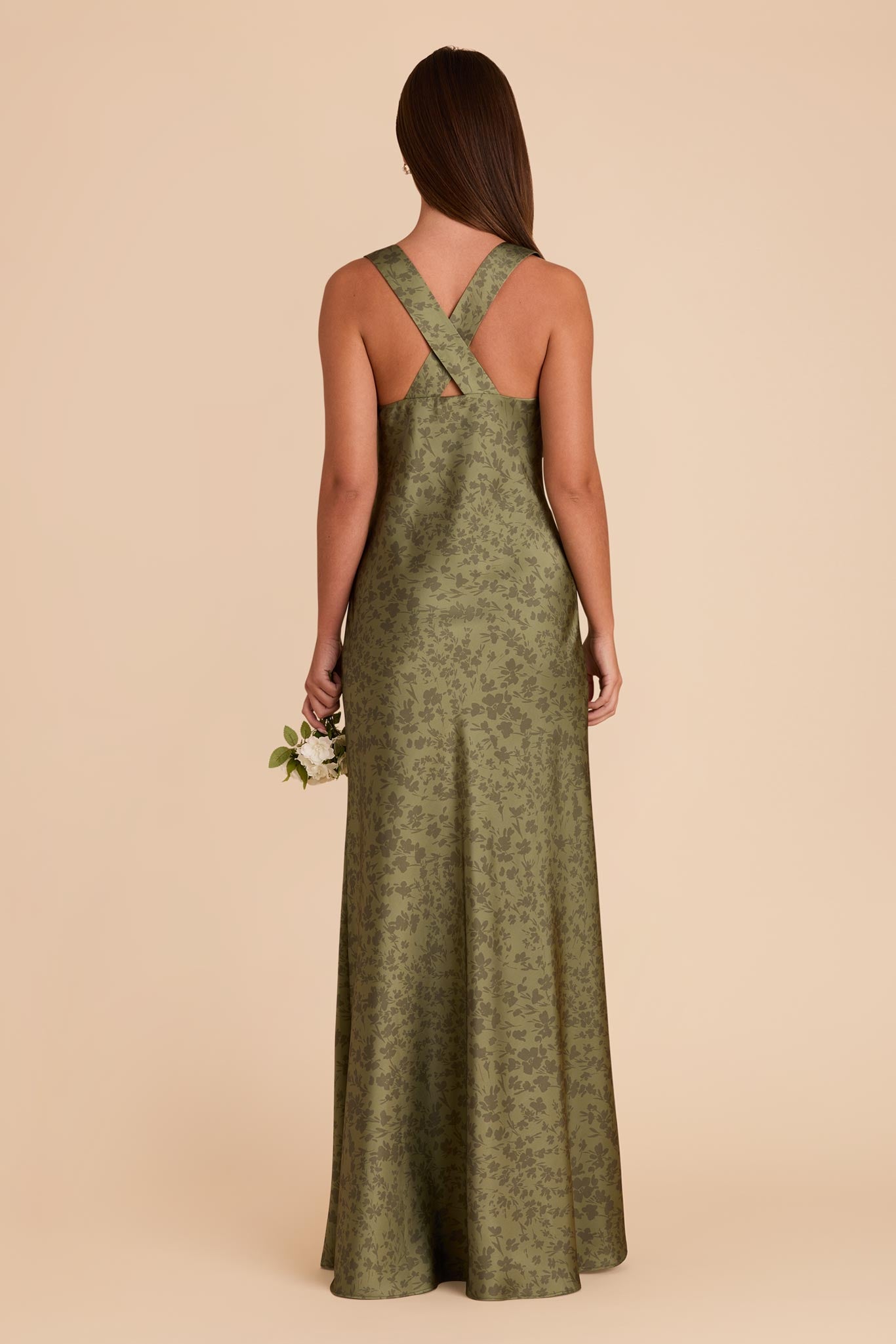 Matte Satin Dress with V-Neck & A-Line Skirt | Veronica