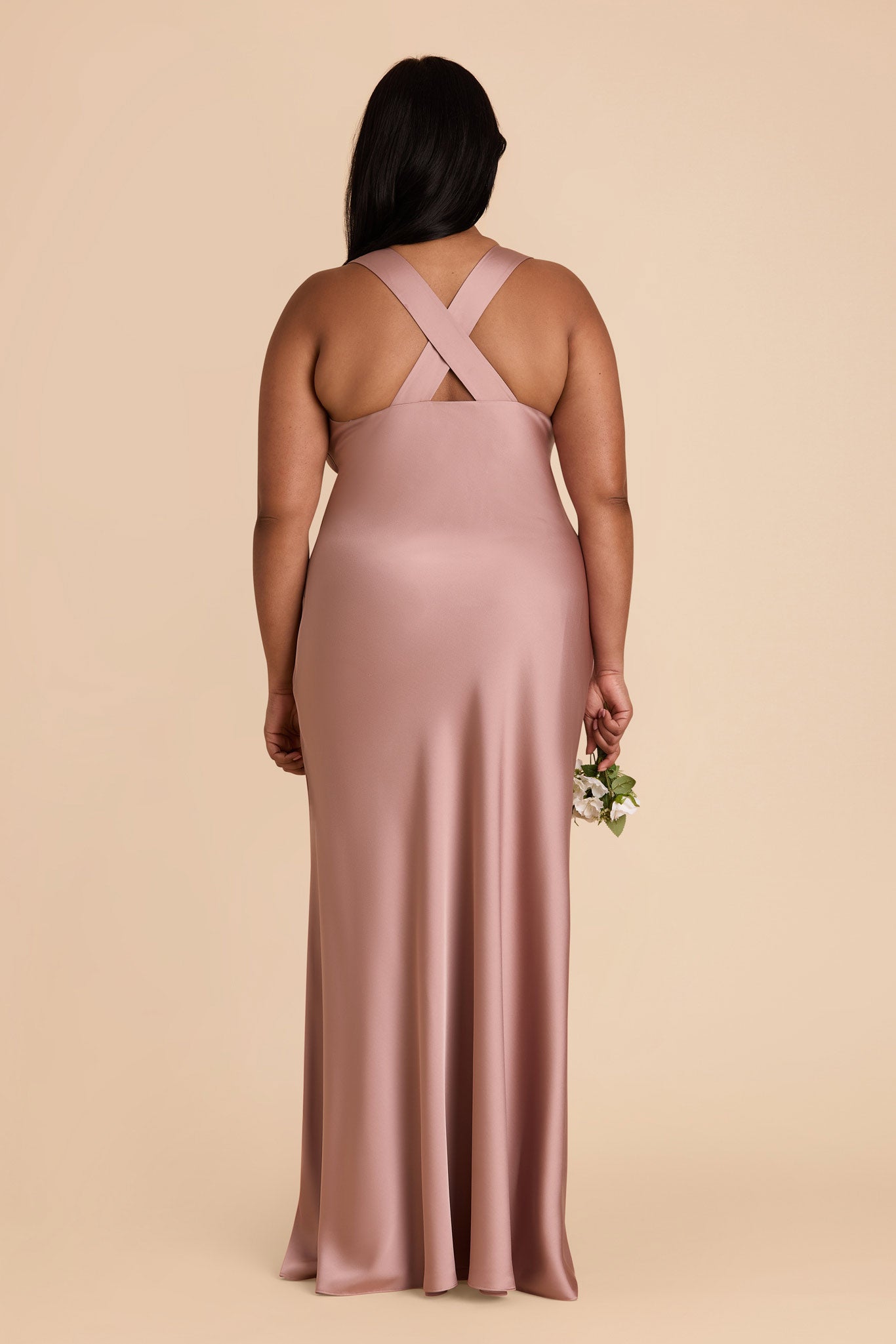 Matte Satin Dress with V-Neck & A-Line Skirt | Veronica