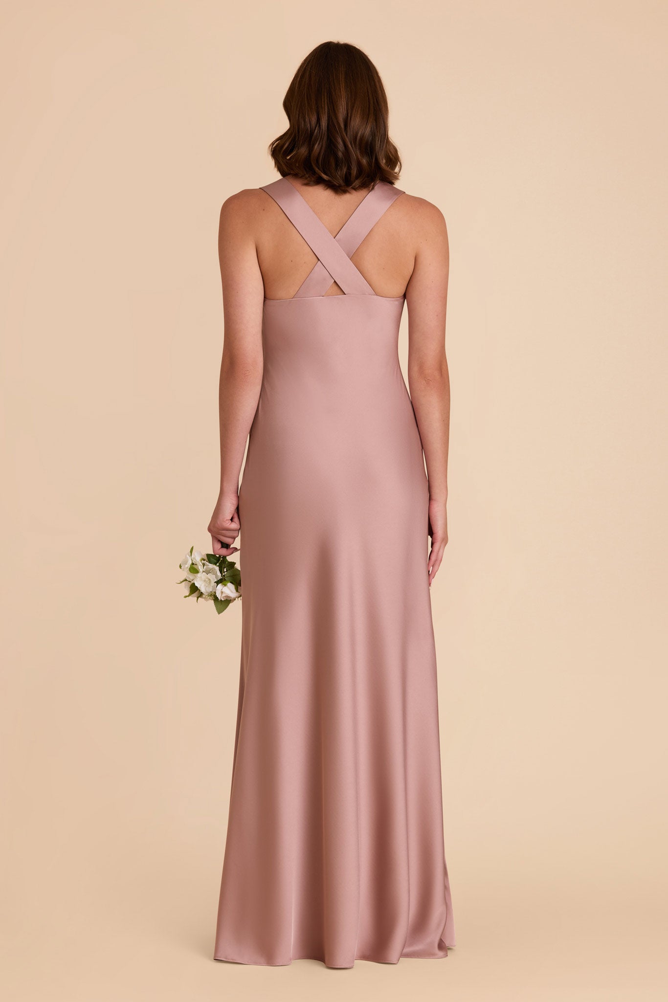Matte Satin Dress with V-Neck & A-Line Skirt | Veronica