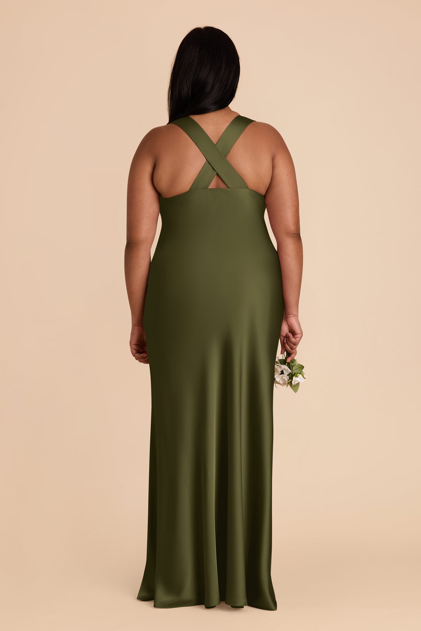 Matte Satin Dress with V-Neck & A-Line Skirt | Veronica Martini
