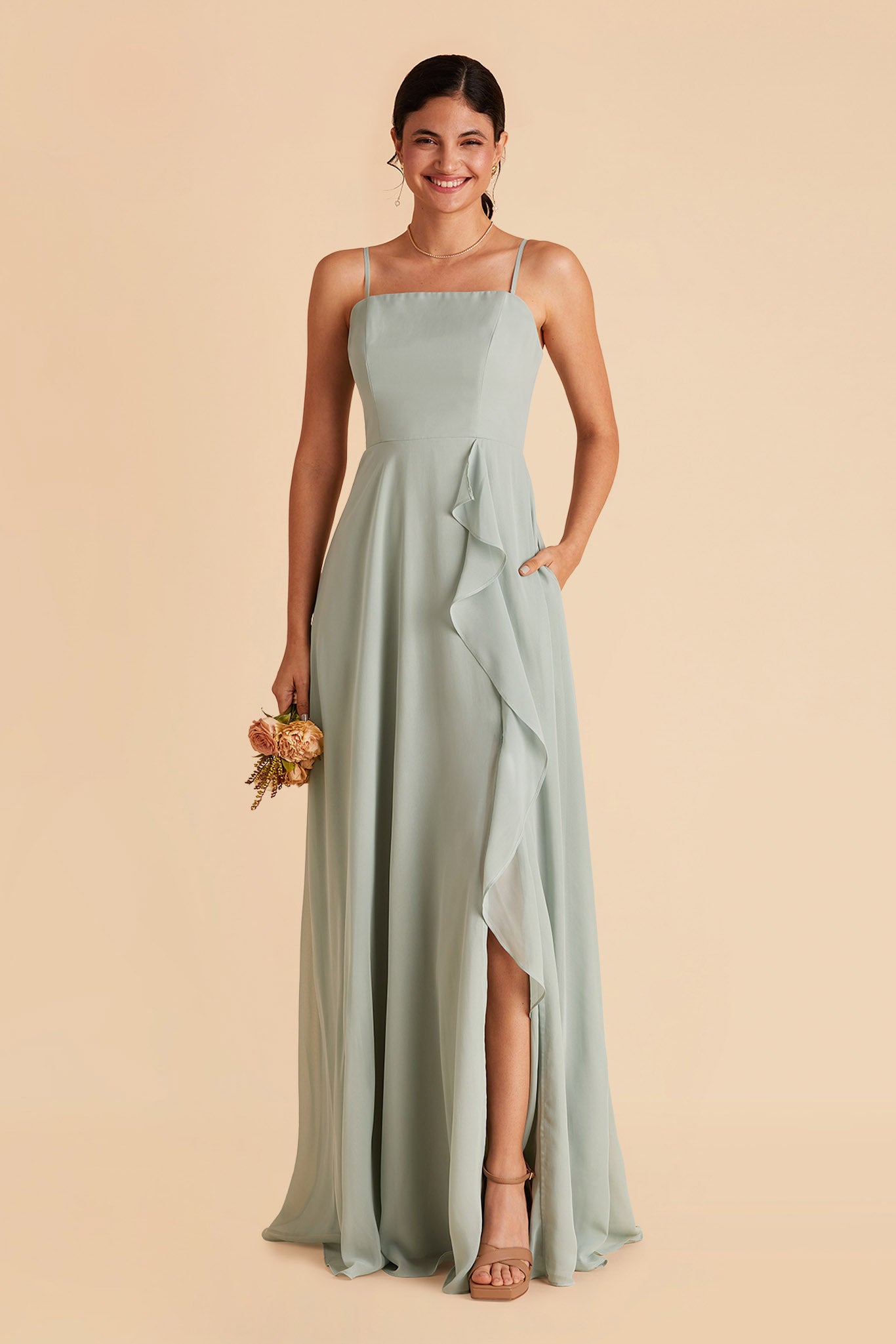 Convertible Chiffon Bridesmaid Dress with Removable Straps | Winnie