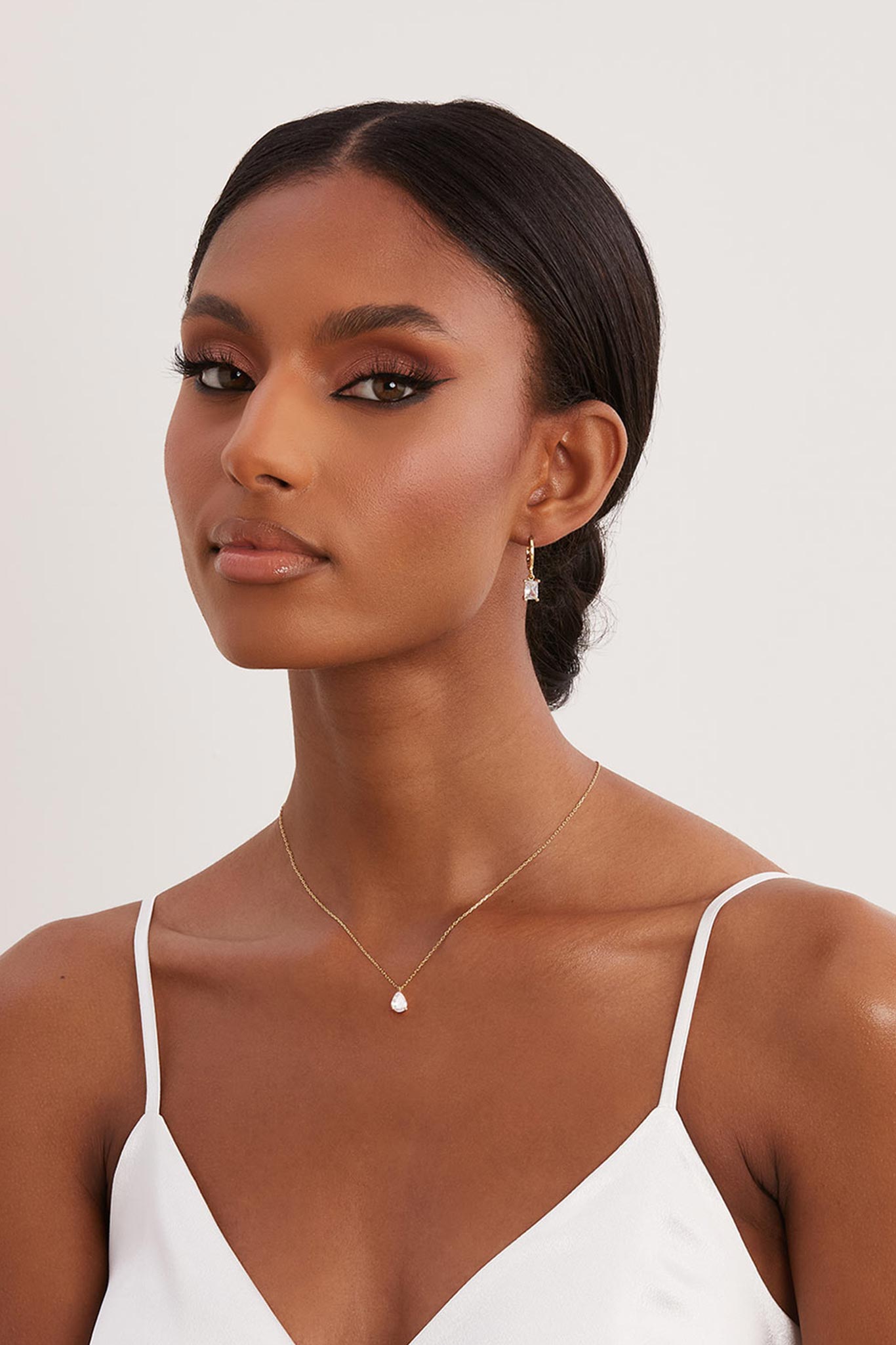 Emerald Cut Gold Huggie Earrings | Avignon