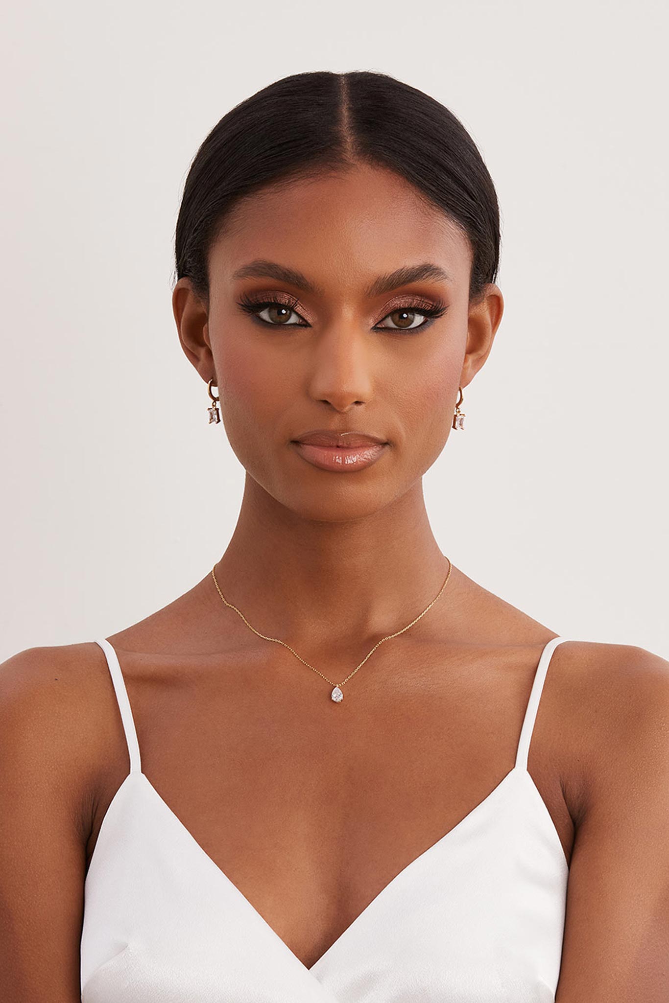 Emerald Cut Gold Huggie Earrings | Avignon