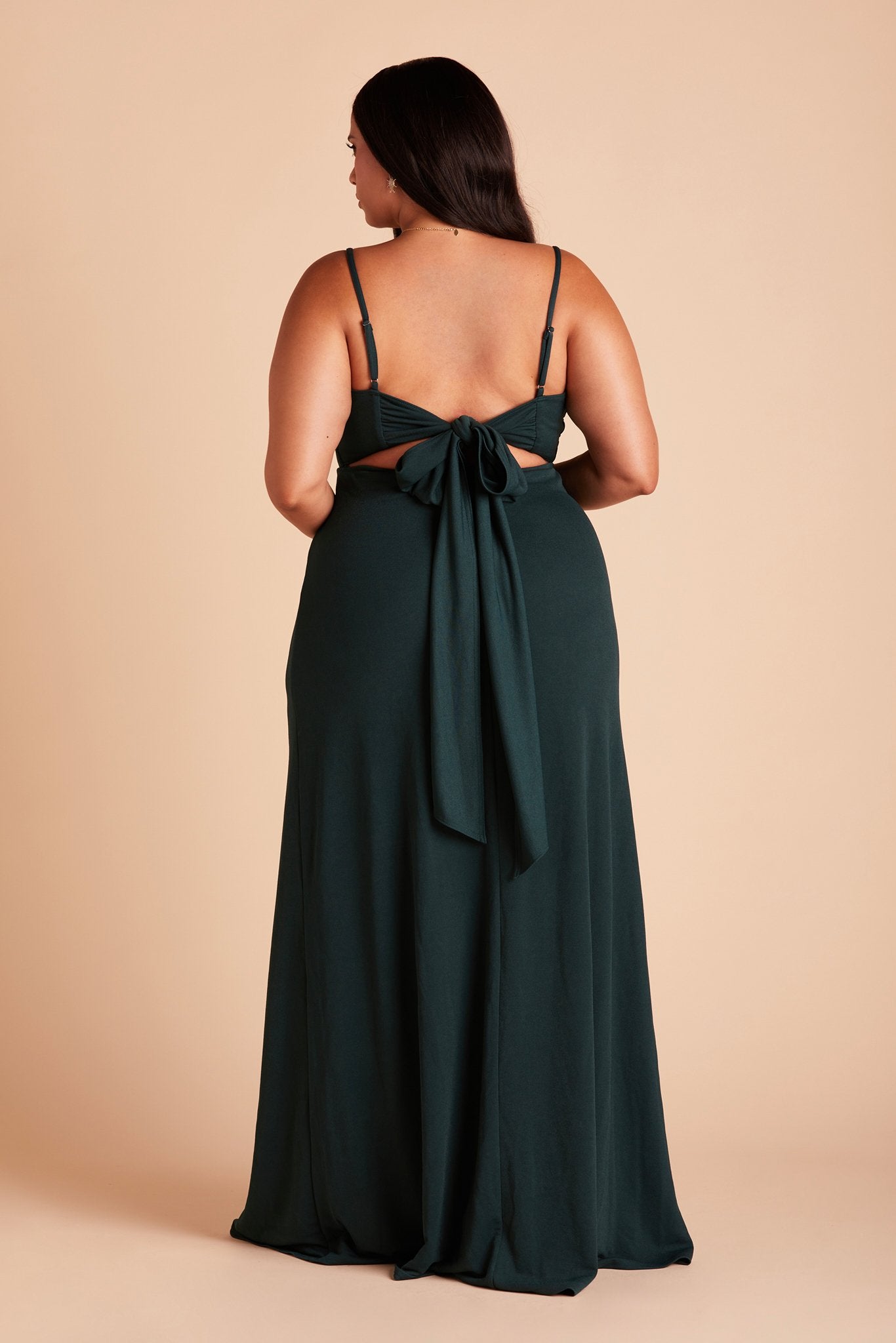 Emerald Crepe Dress with Bow Detail | Benny