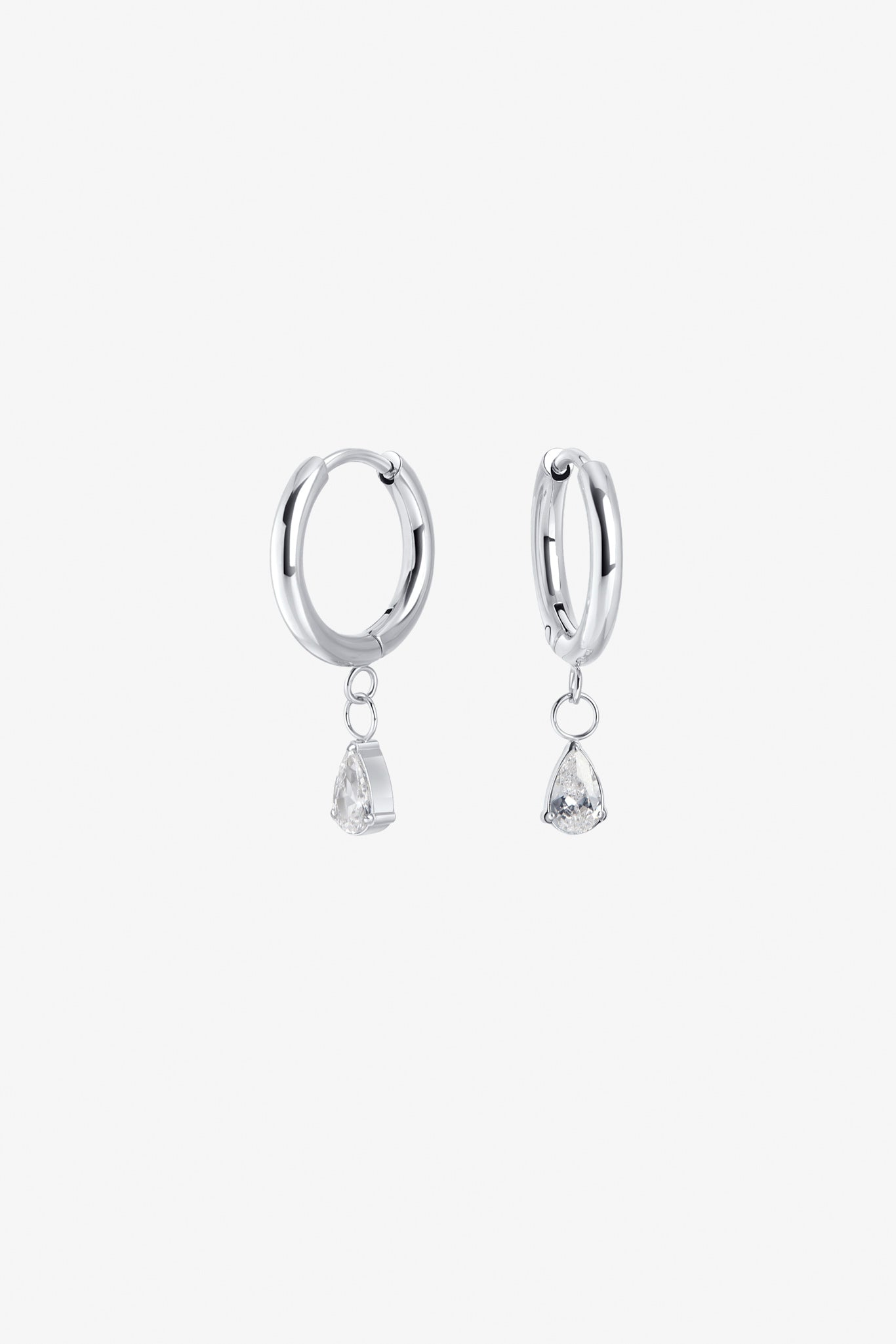 Silver Teardrop Huggie Earrings for Bridesmaids | Mia Bijoux