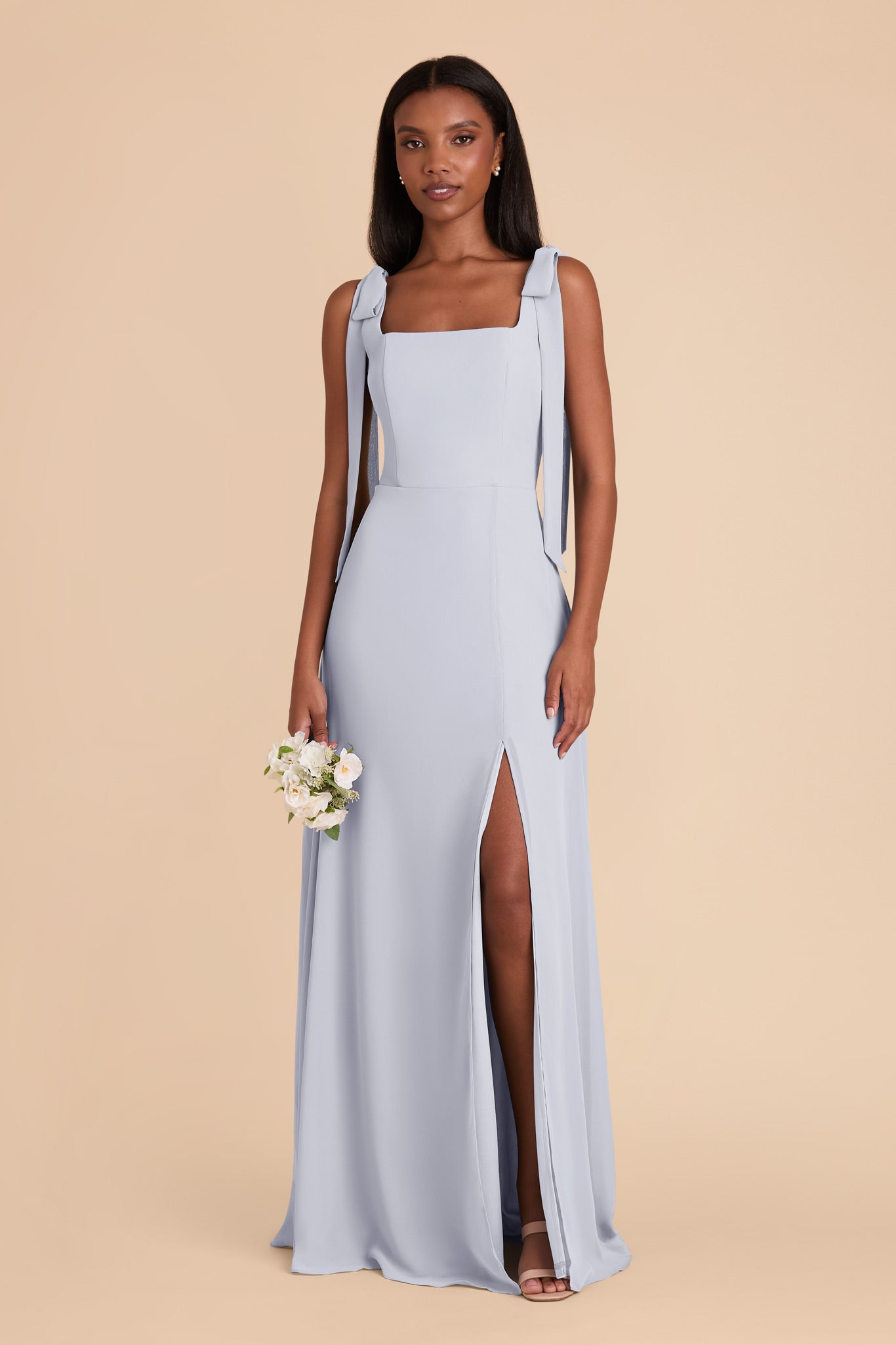 Chiffon Convertible Dress with Bows | Ice Blue | Alex