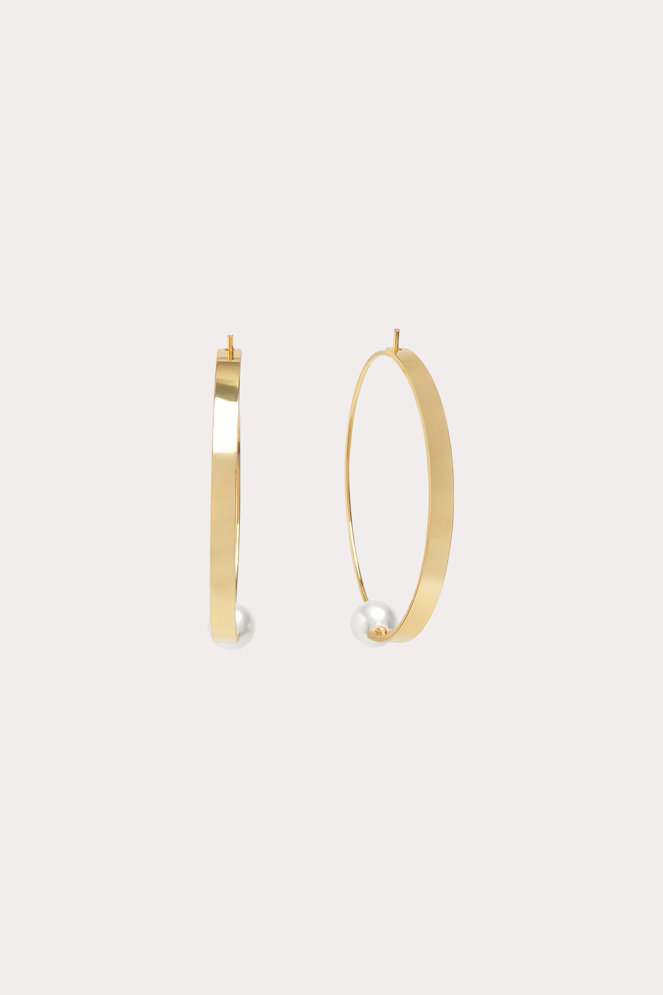 Gold Pearl Hoop Earrings for Women | South Beach Style