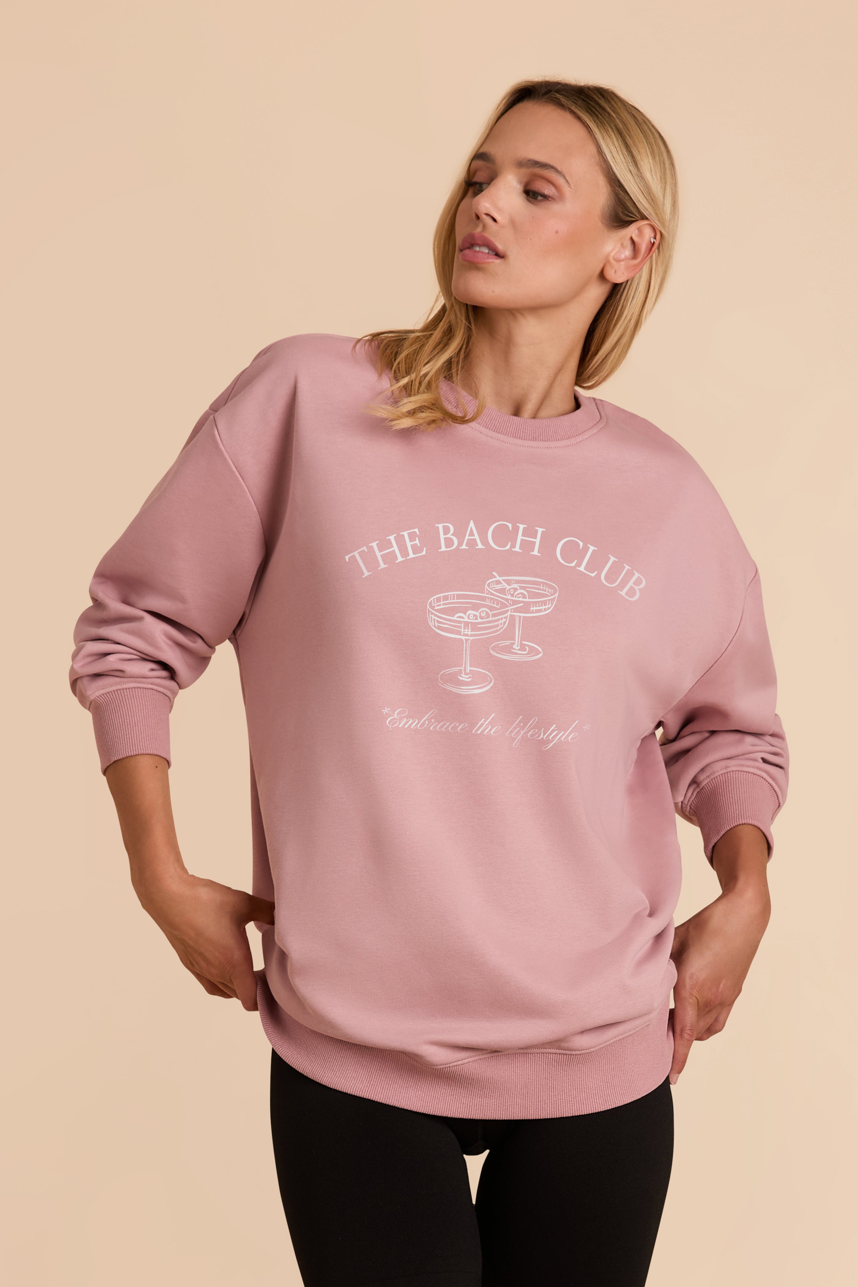 Oversized Graphic Crewneck Sweatshirt for Women | Brianne Dark Mauve